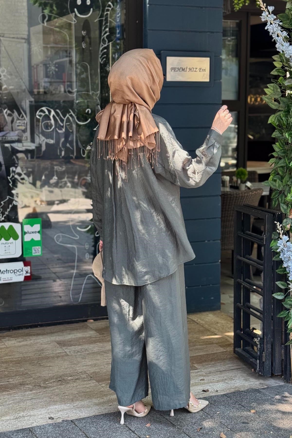 al-MARWAH Pantolonlu Takım 203042 Yeşil