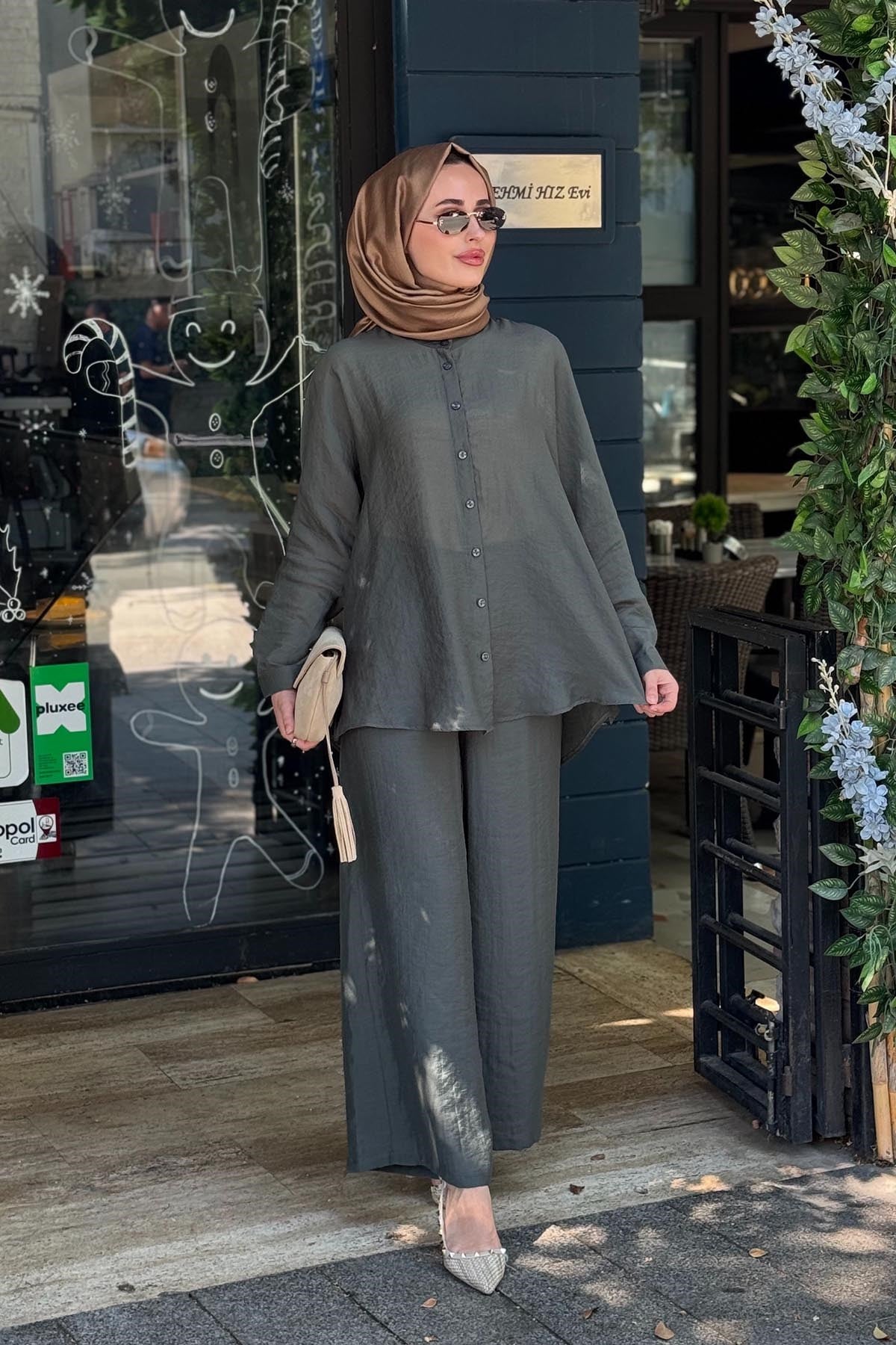 al-MARWAH Pantolonlu Takım 203042 Yeşil