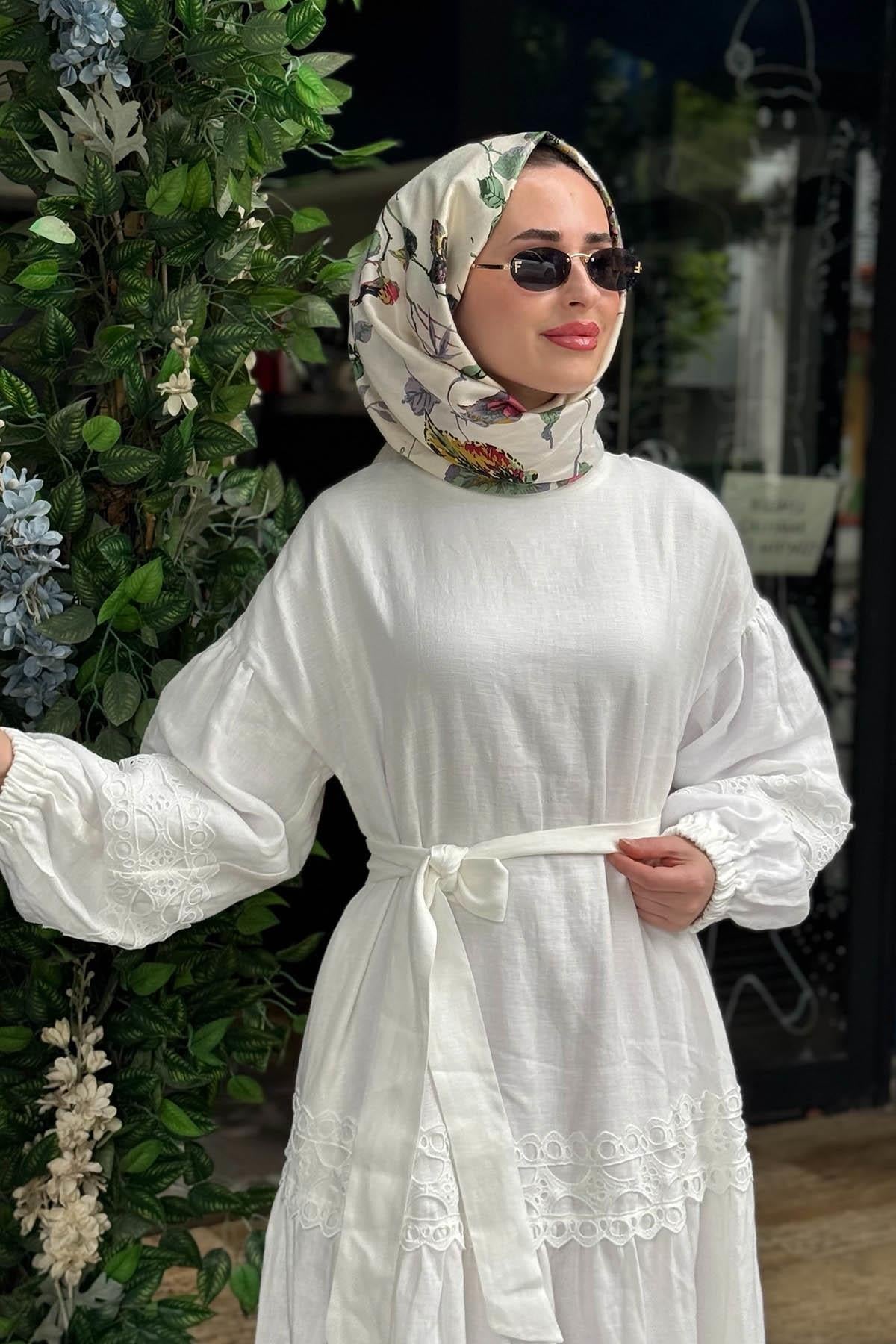 alMARWAH Elbise 303903 Beyaz