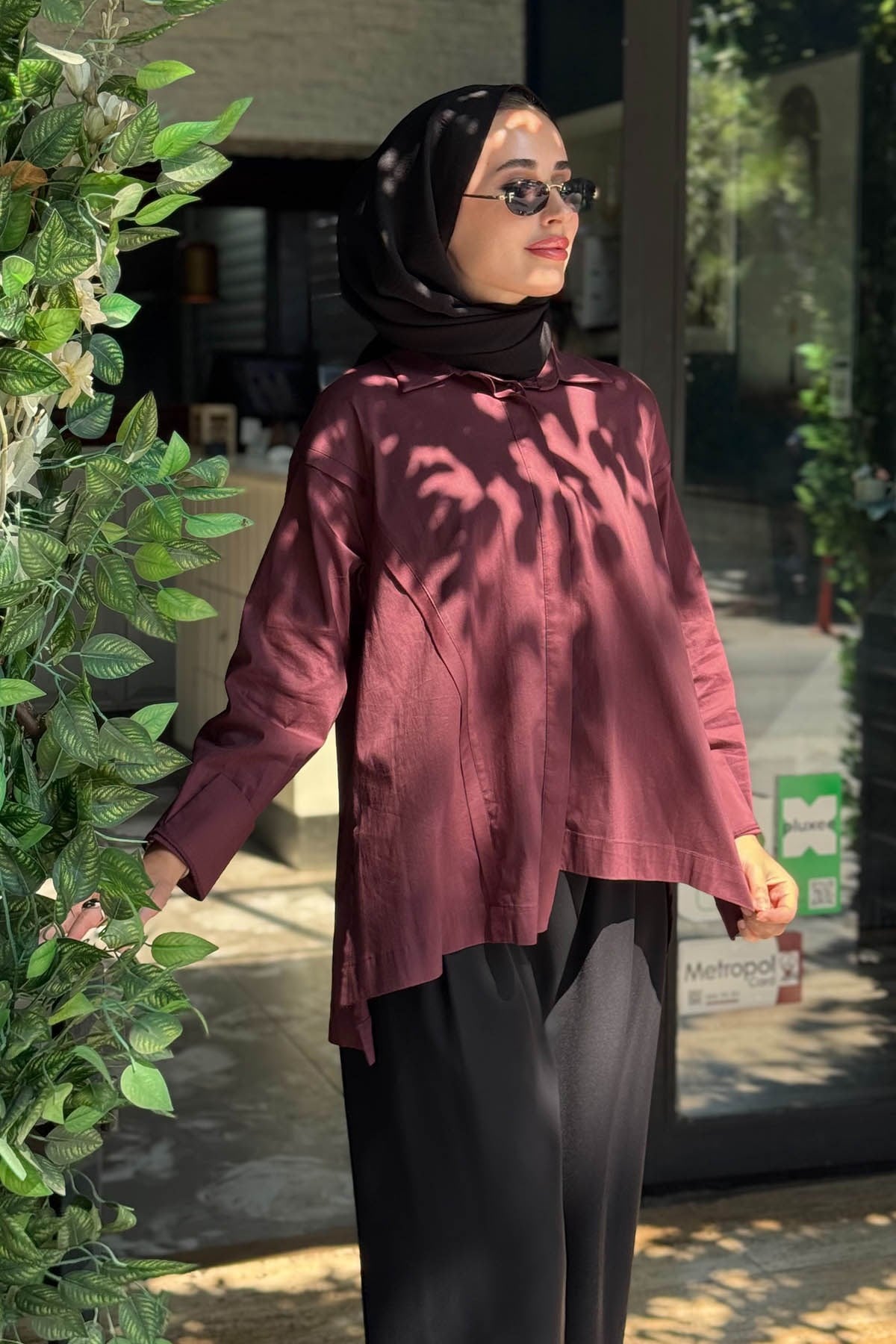 alMARWAH Gömlek 101033 Bordo