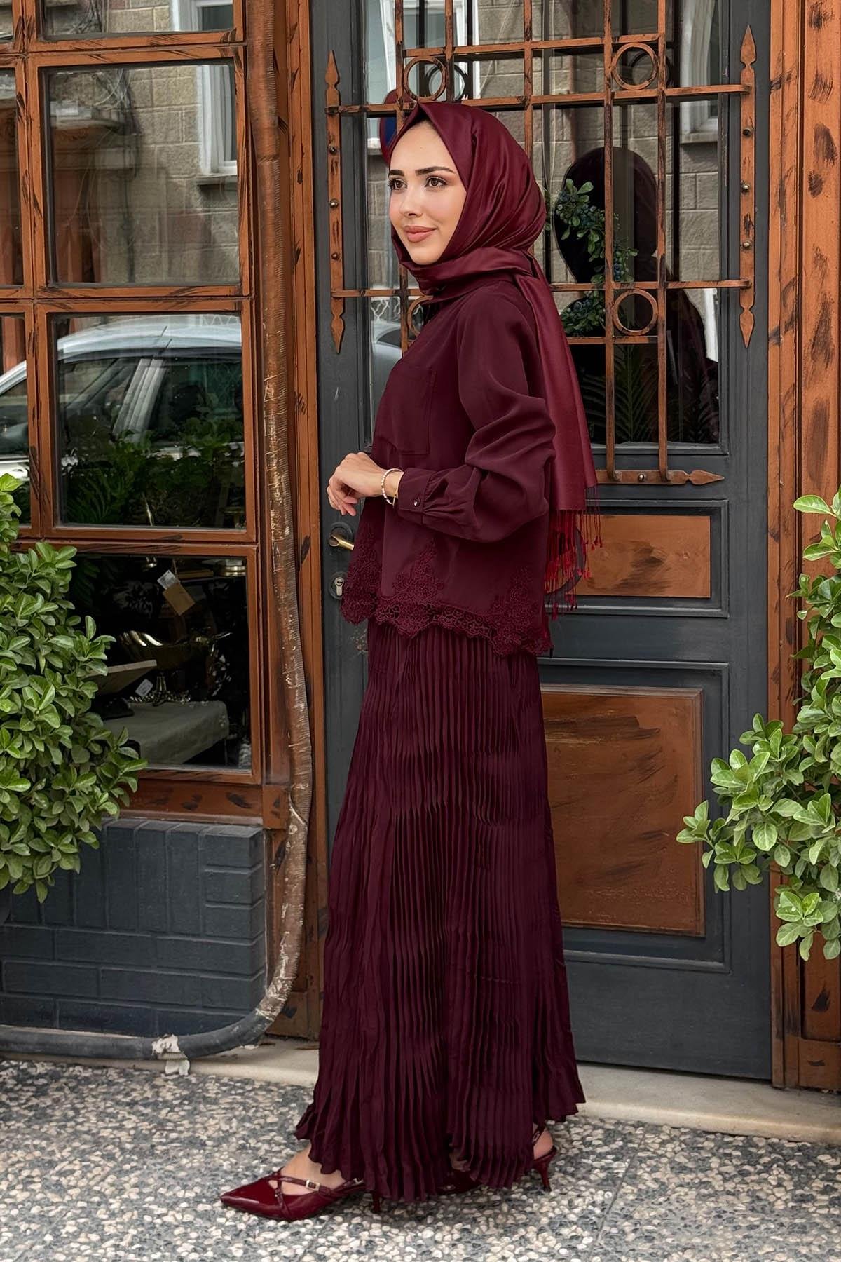 alMARWAH Gömlek 101997 Bordo