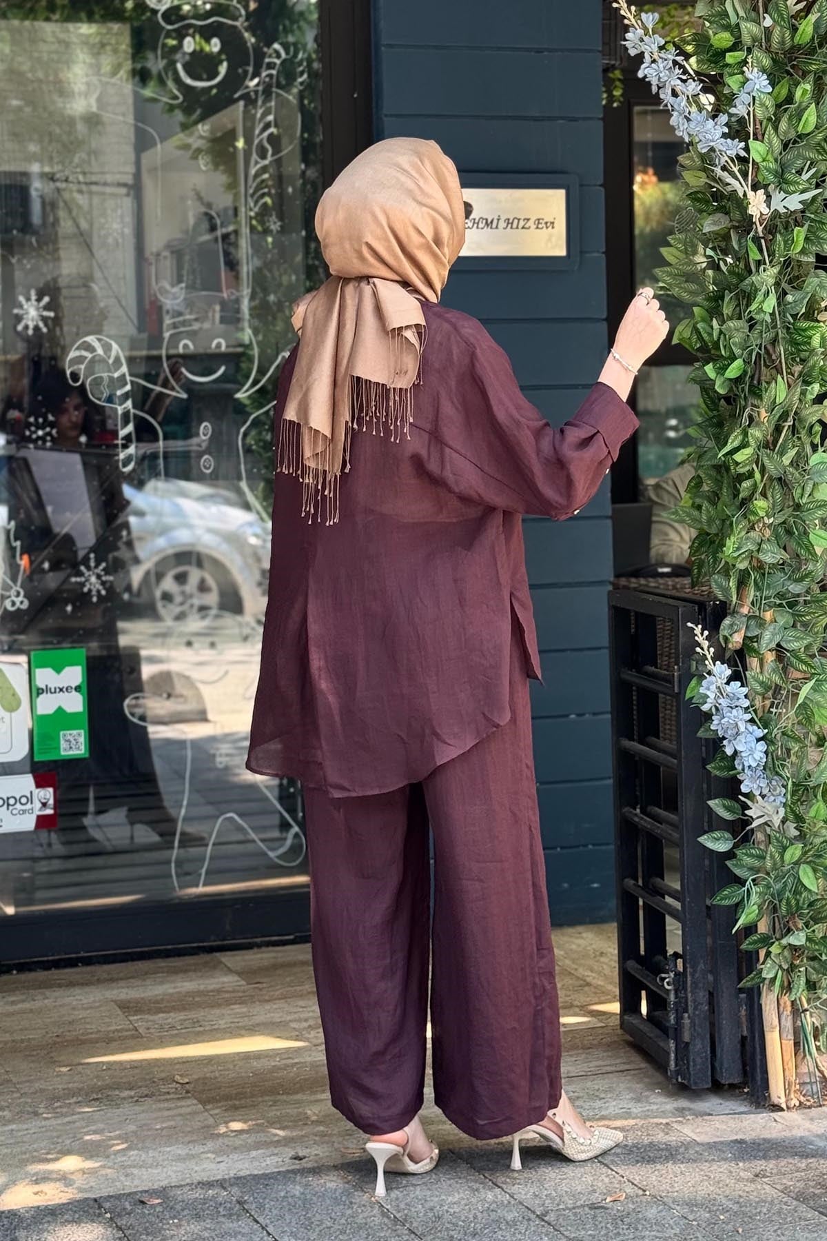 alMARWAH Pantolonlu Takım 101008T Bordo