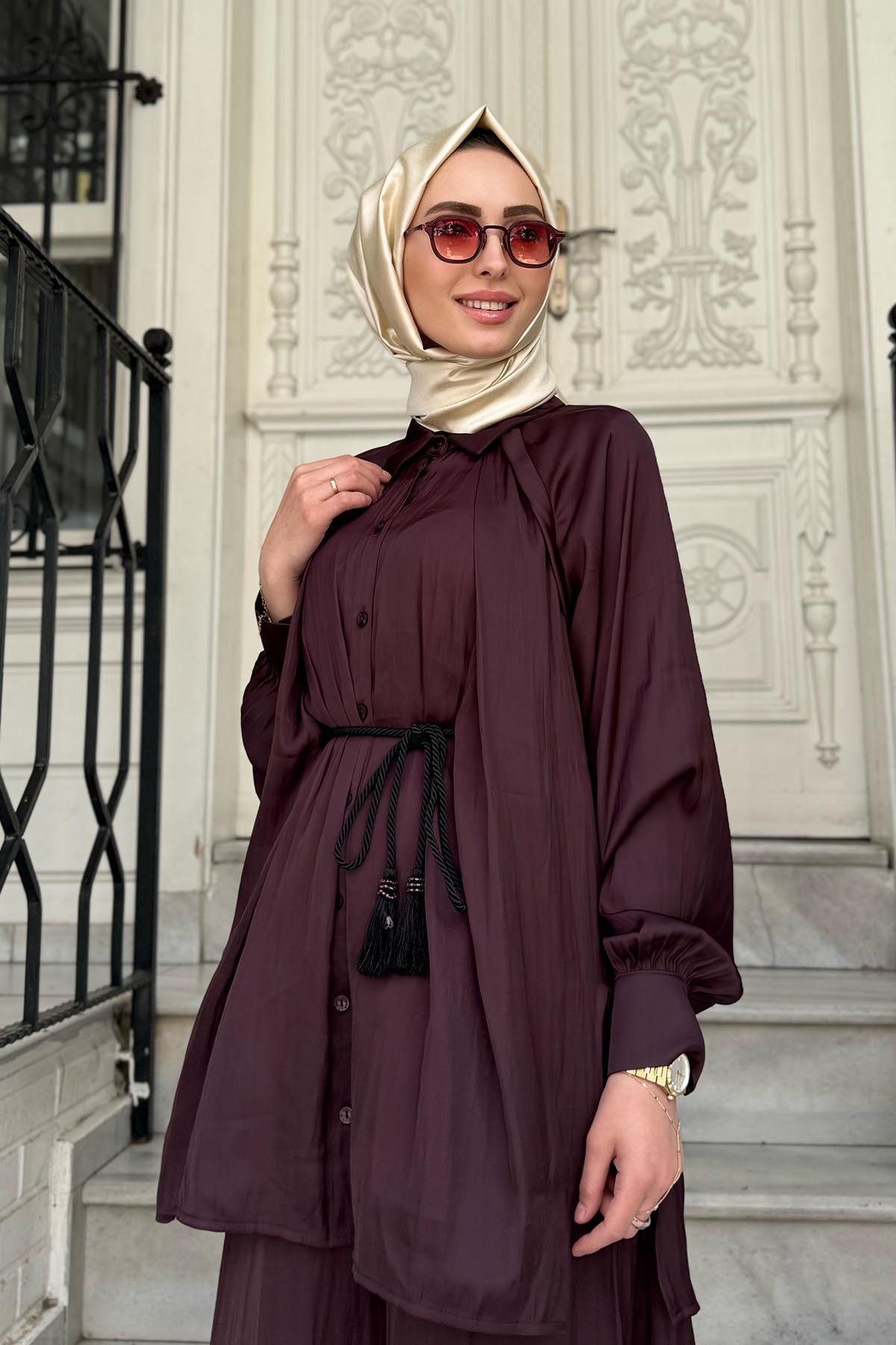 alMARWAH Pantolonlu Takım 202747 Bordo