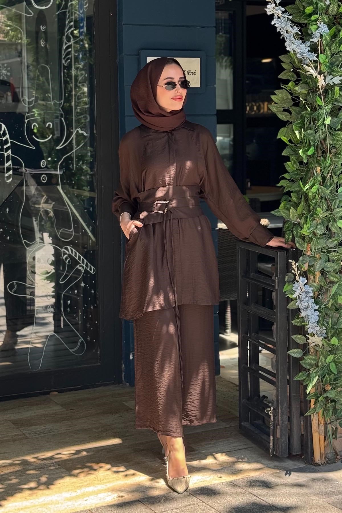 alMARWAH Pantolonlu Takım 202979 Acı Kahve