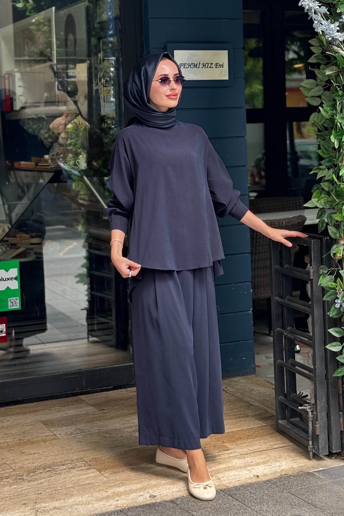 alMARWAH Pantolonlu Takım 203038 Lacivert
