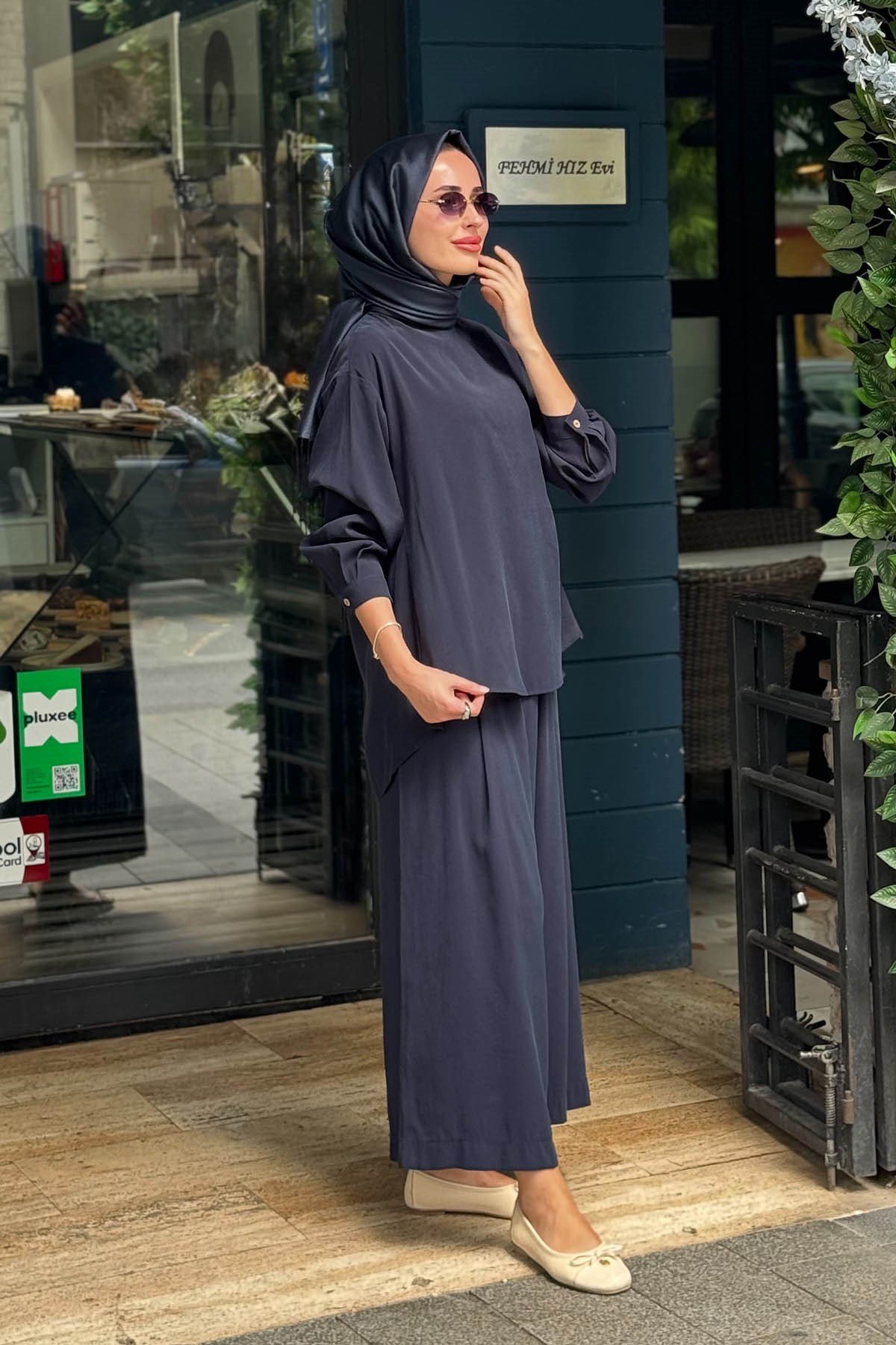 alMARWAH Pantolonlu Takım 203038 Lacivert