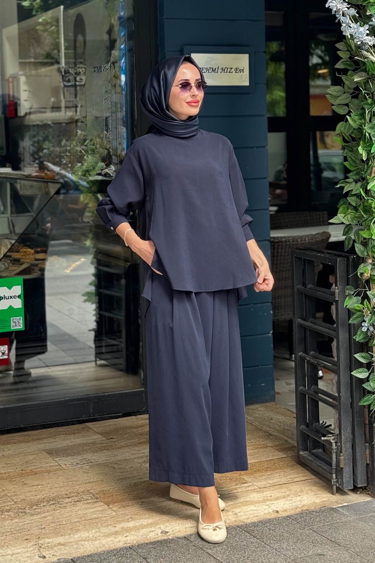 alMARWAH Pantolonlu Takım 203038 Lacivert