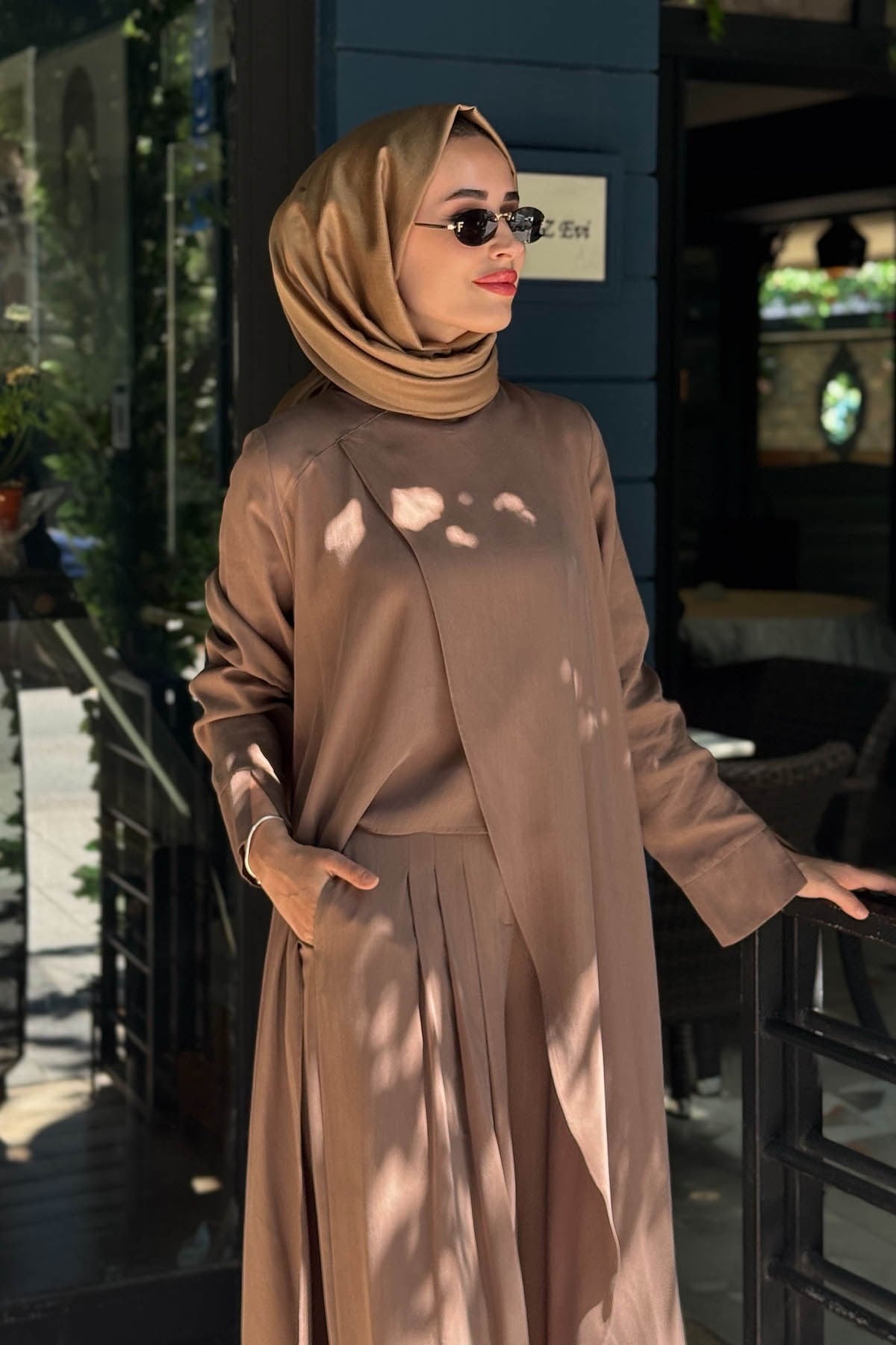 alMARWAH Pantolonlu Takım 203047 Camel