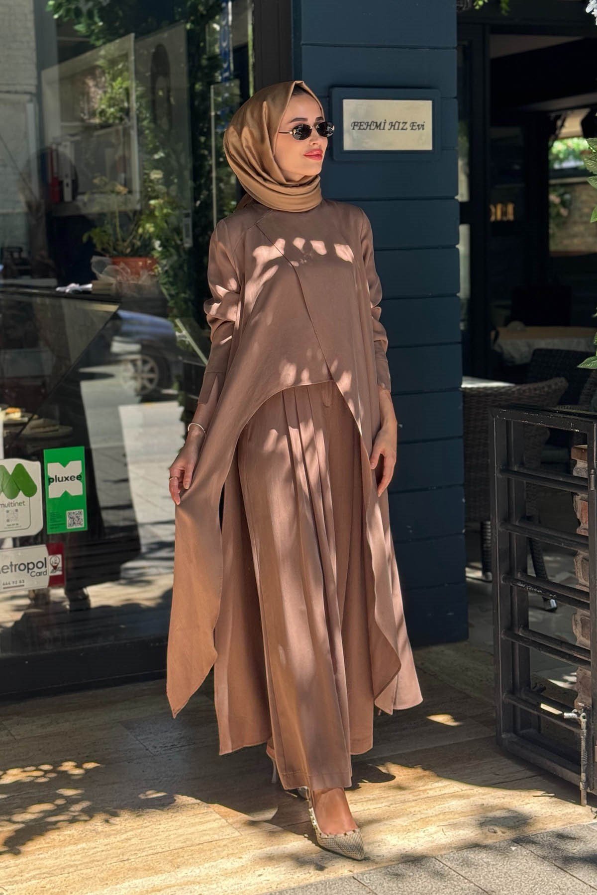 alMARWAH Pantolonlu Takım 203047 Camel