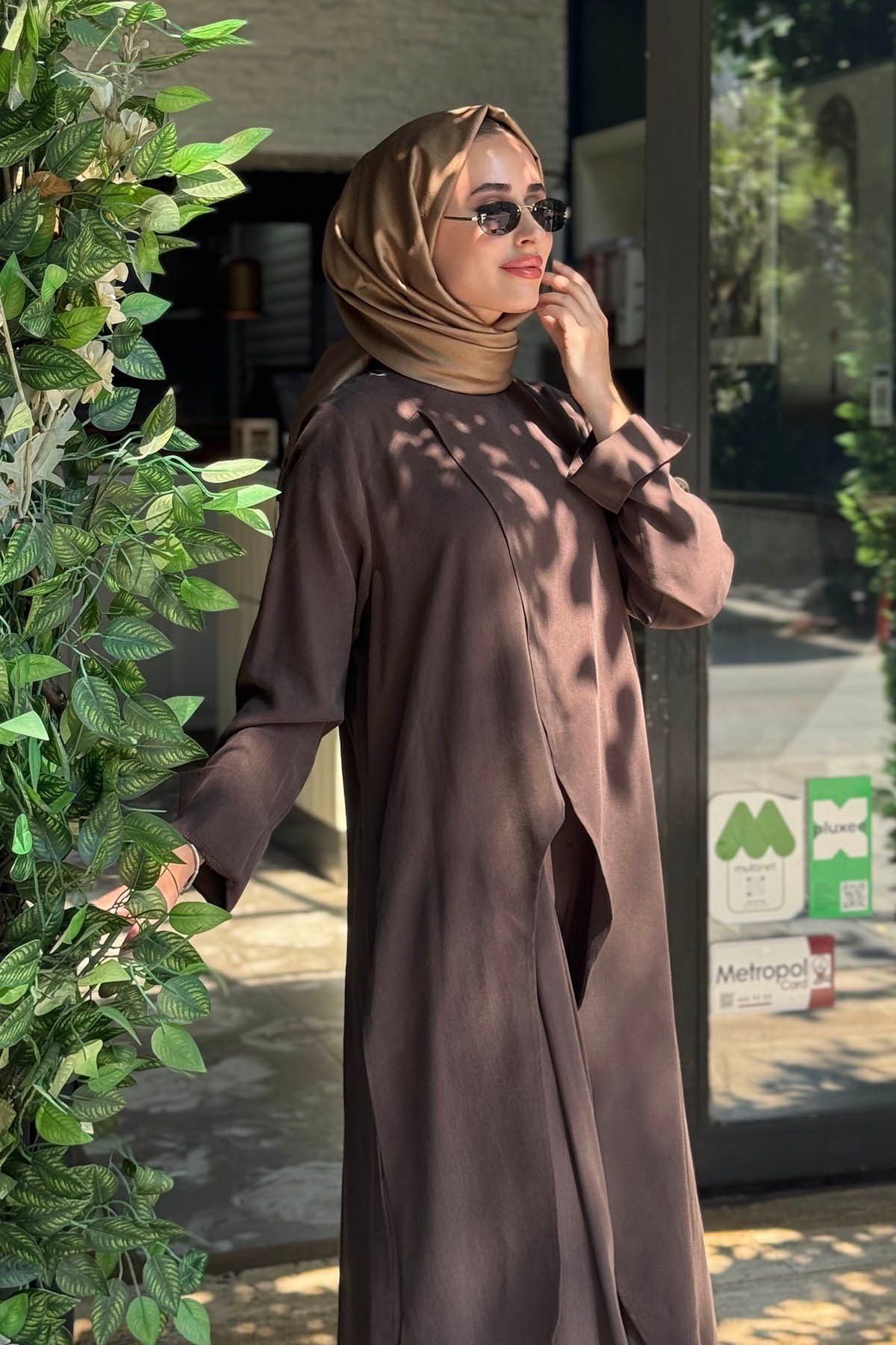 alMARWAH Pantolonlu Takım 203047 Kahve