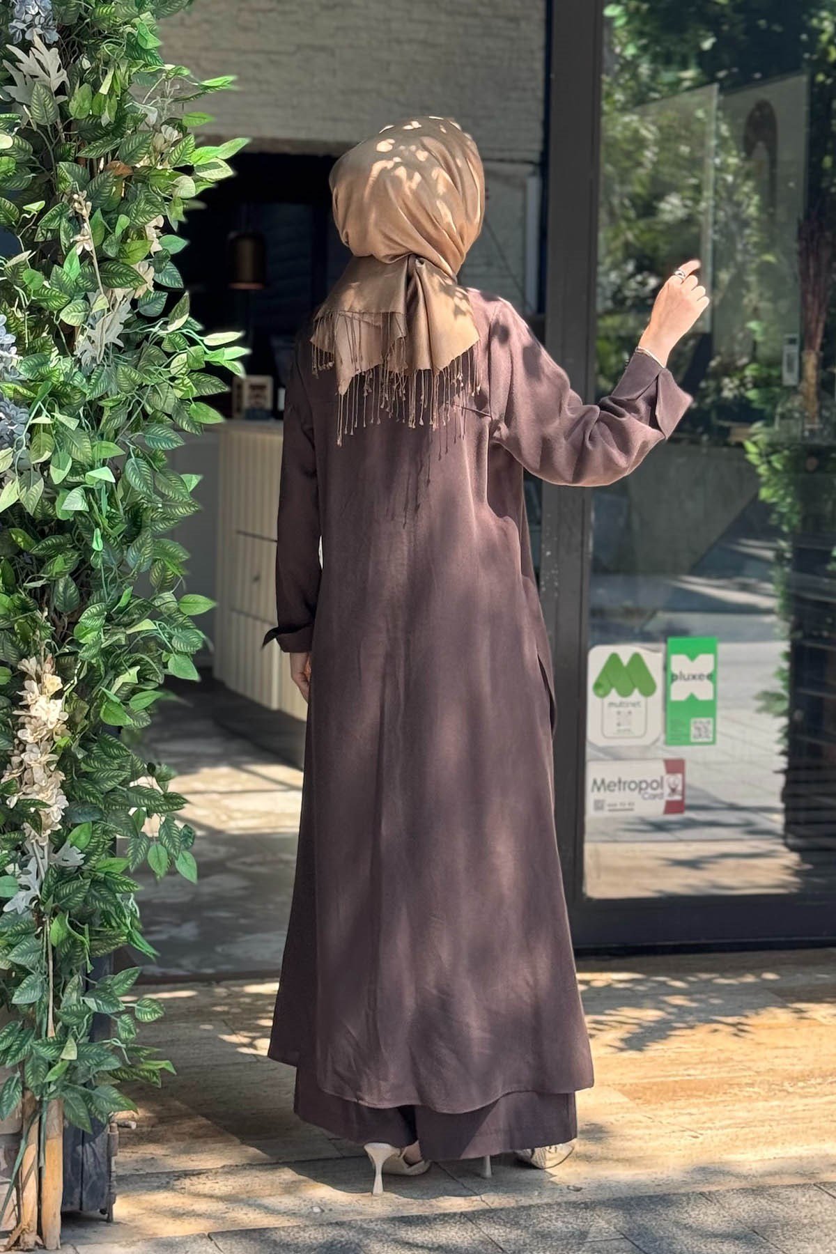 alMARWAH Pantolonlu Takım 203047 Kahve