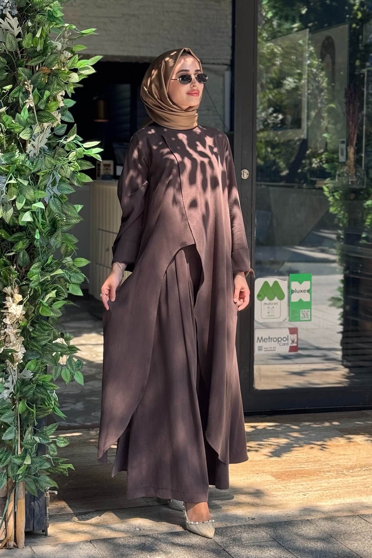 alMARWAH Pantolonlu Takım 203047 Kahve