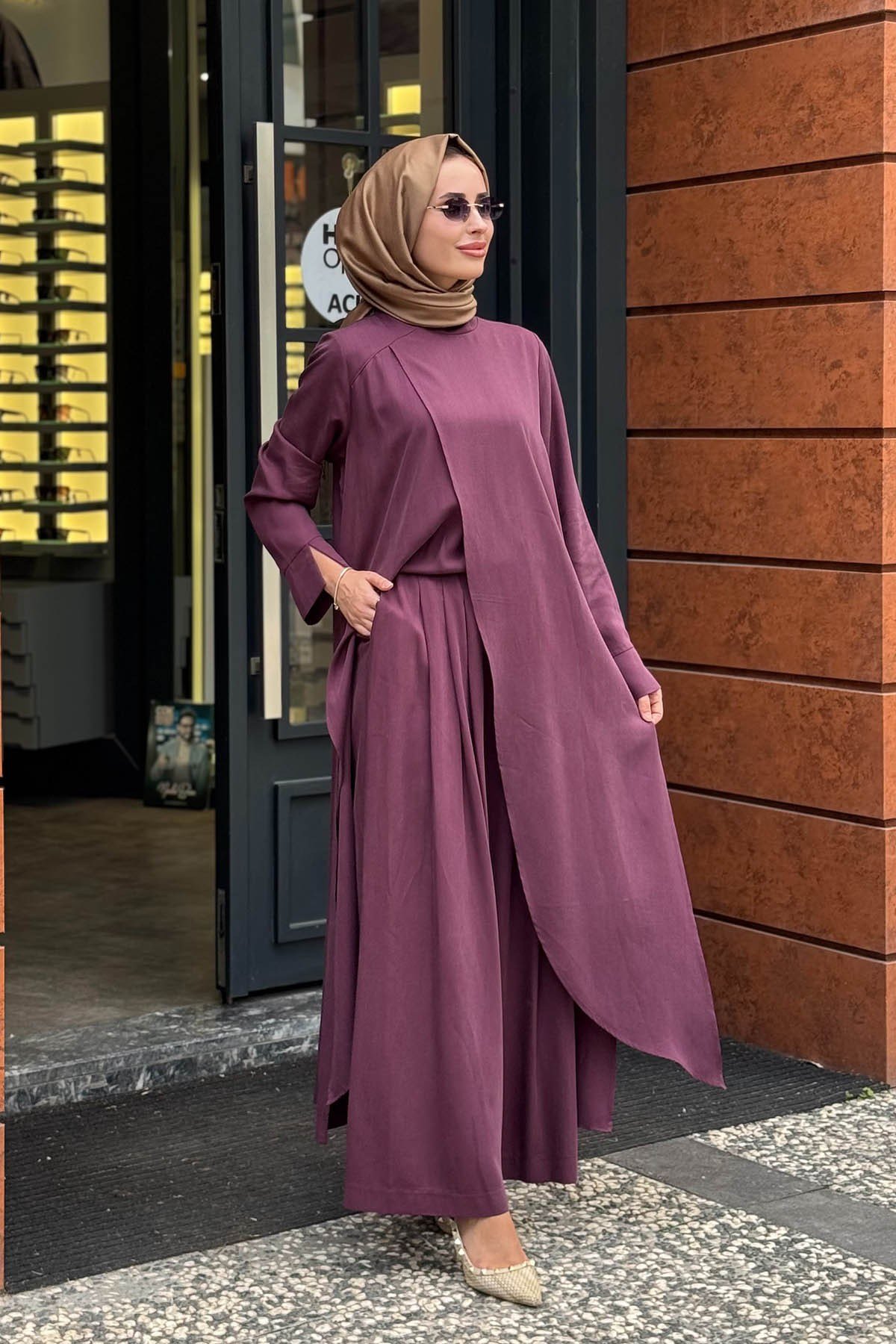 alMARWAH Pantolonlu Takım 203047 Mor