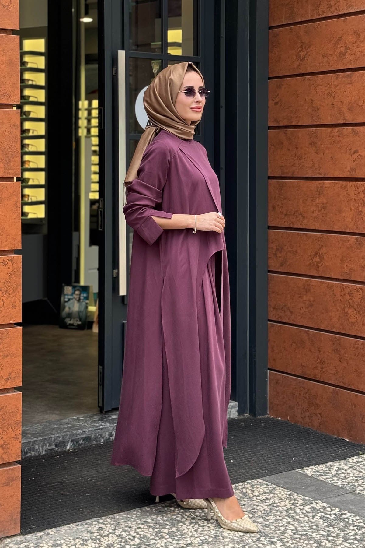 alMARWAH Pantolonlu Takım 203047 Mor