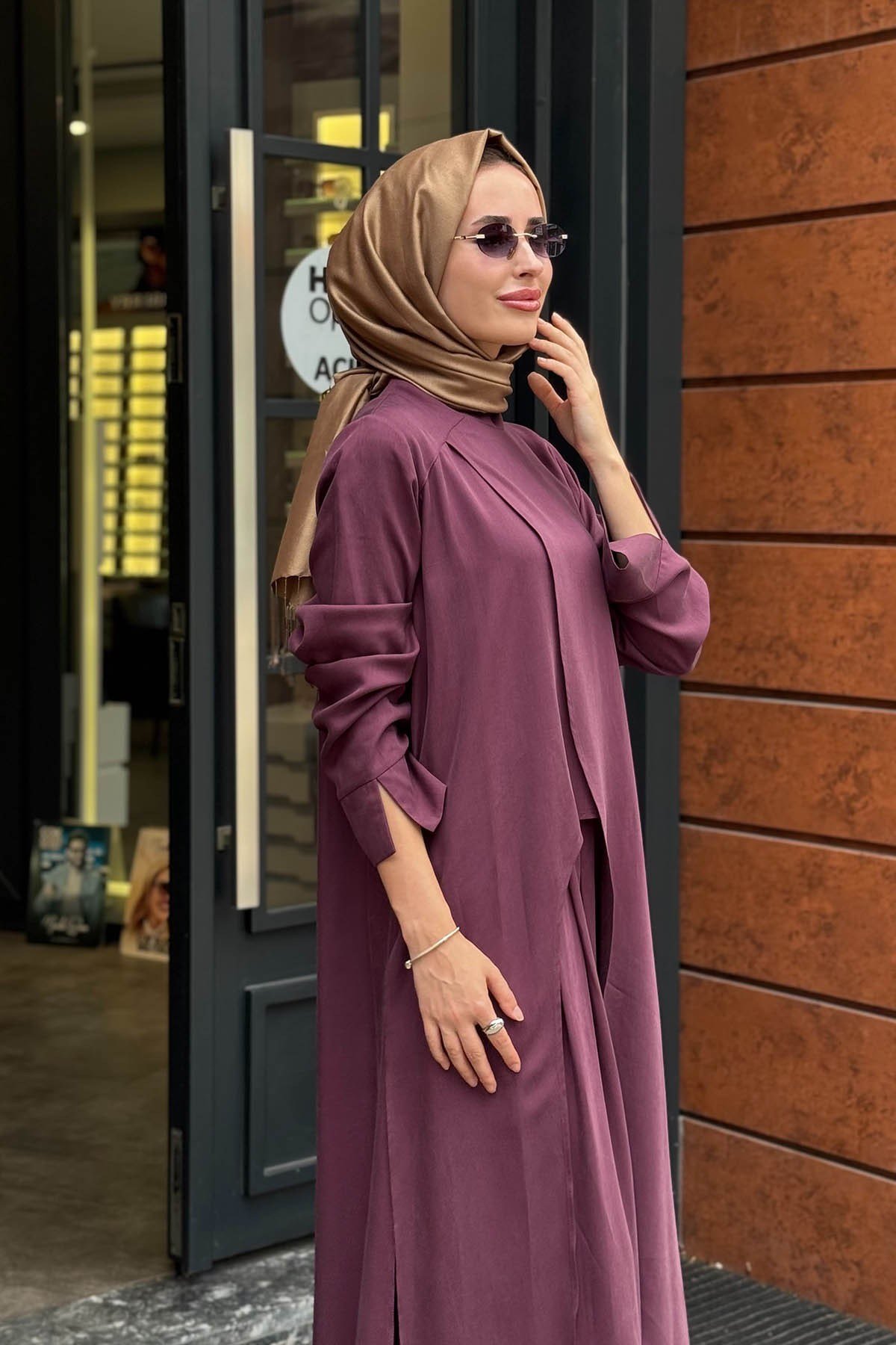 alMARWAH Pantolonlu Takım 203047 Mor