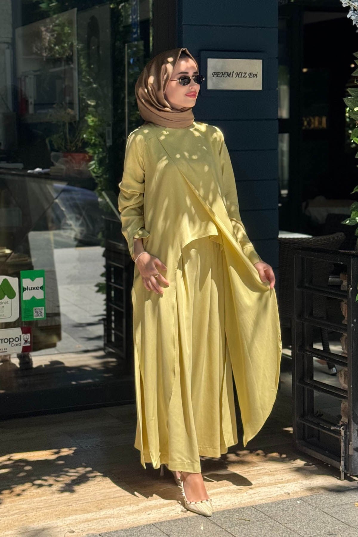 alMARWAH Pantolonlu Takım 203047 Sarı