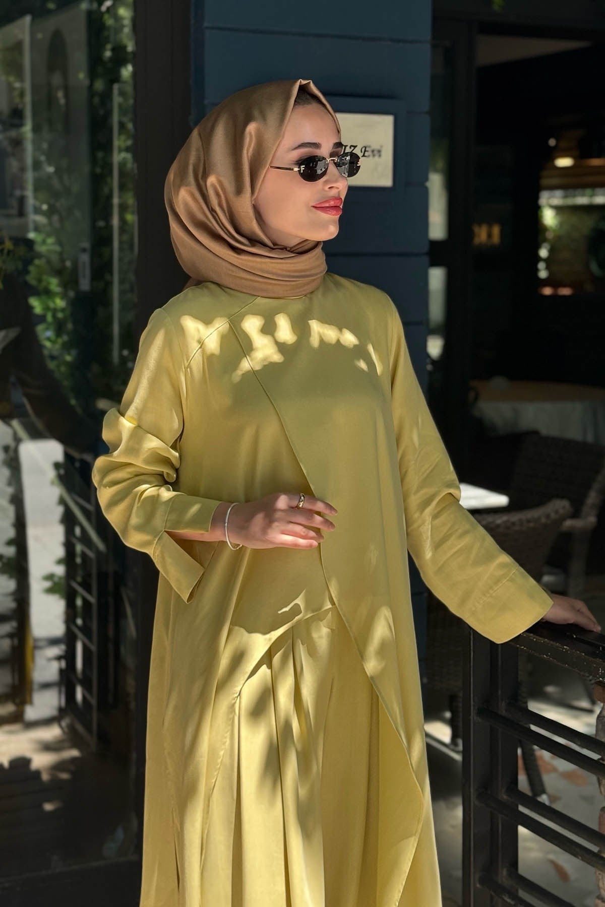 alMARWAH Pantolonlu Takım 203047 Sarı