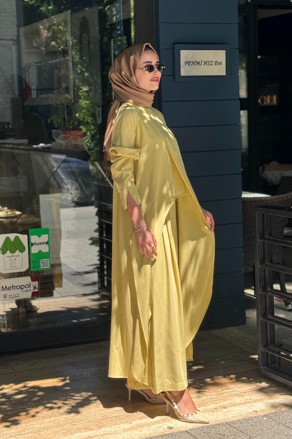 alMARWAH Pantolonlu Takım 203047 Sarı