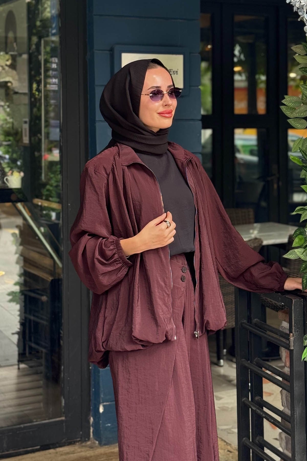 alMARWAH Pantolonlu Takım 203056 Bordo