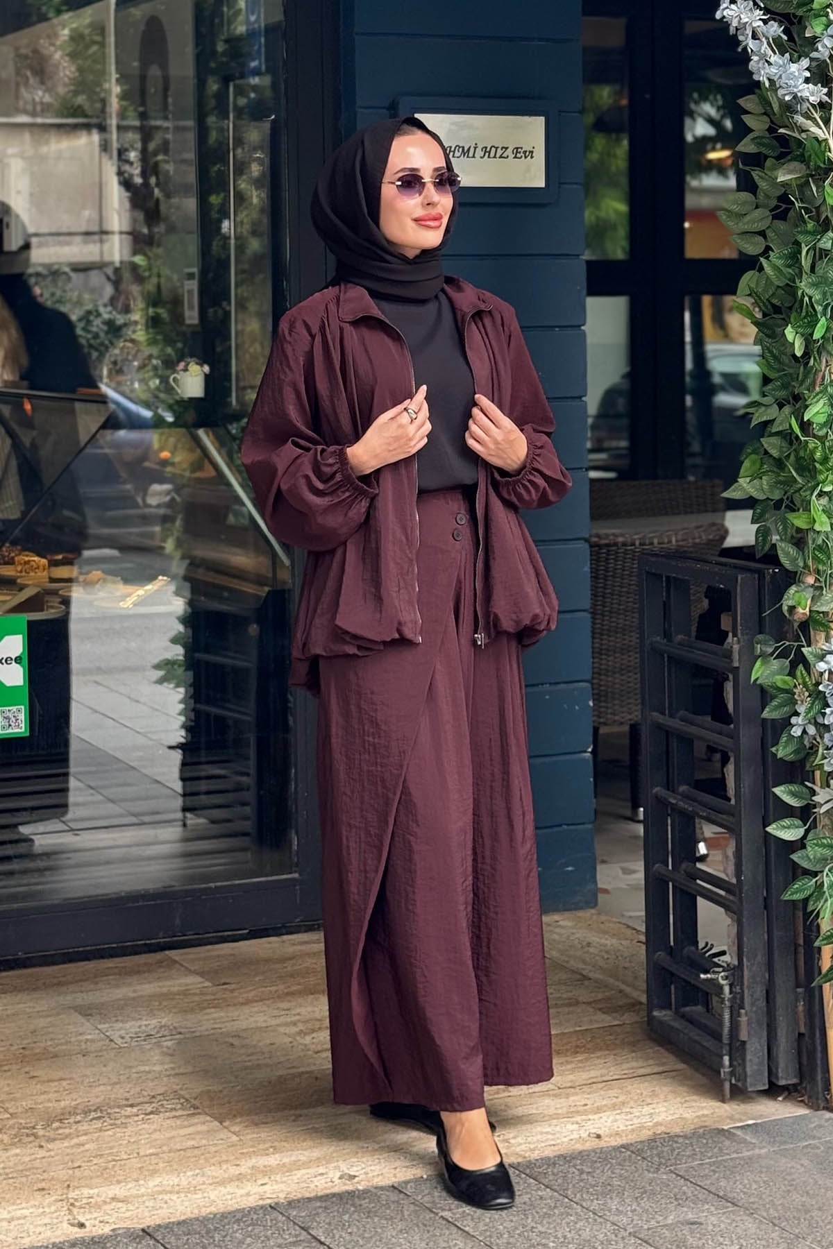 alMARWAH Pantolonlu Takım 203056 Bordo