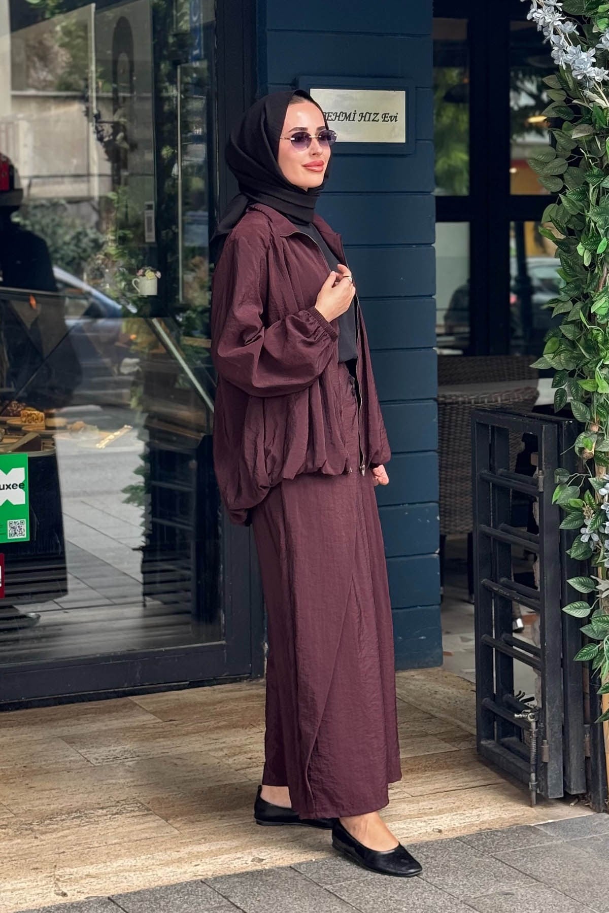 alMARWAH Pantolonlu Takım 203056 Bordo