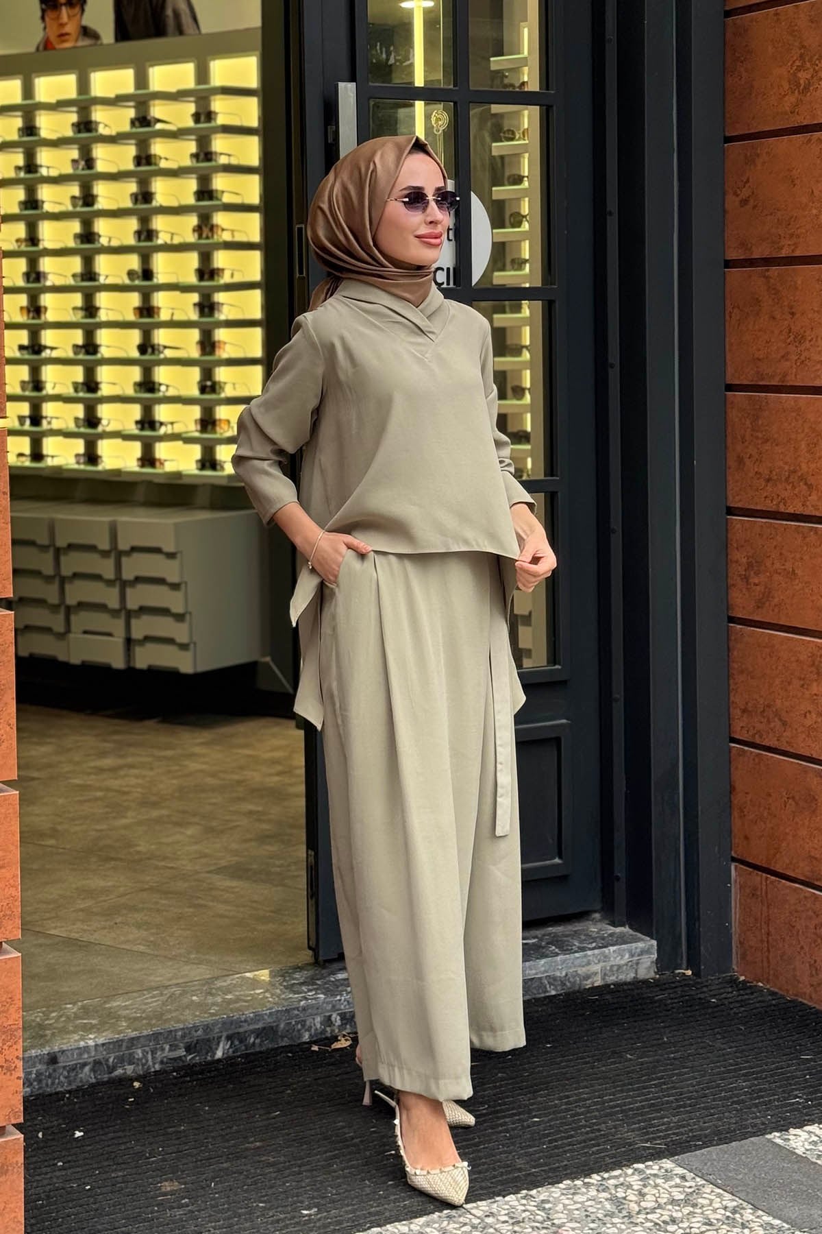 alMARWAH Pantolonlu Takım 203065 Çağla Yeşili