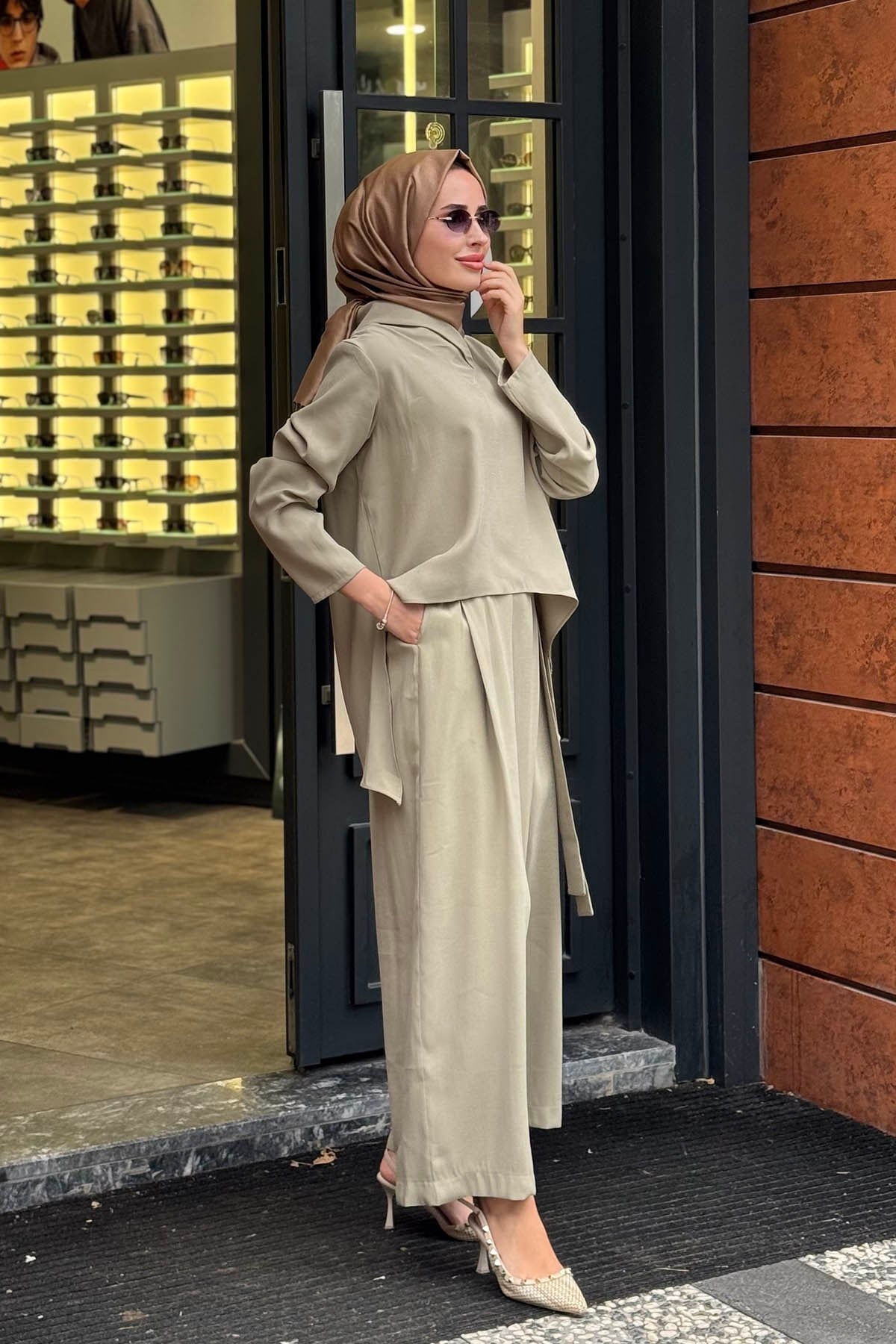 alMARWAH Pantolonlu Takım 203065 Çağla Yeşili