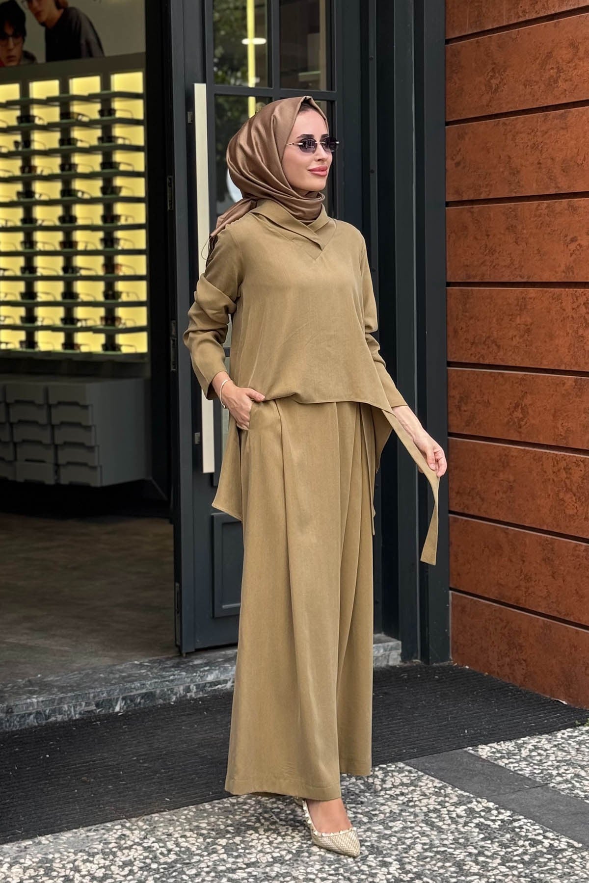 alMARWAH Pantolonlu Takım 203065 Fıstık Yeşili