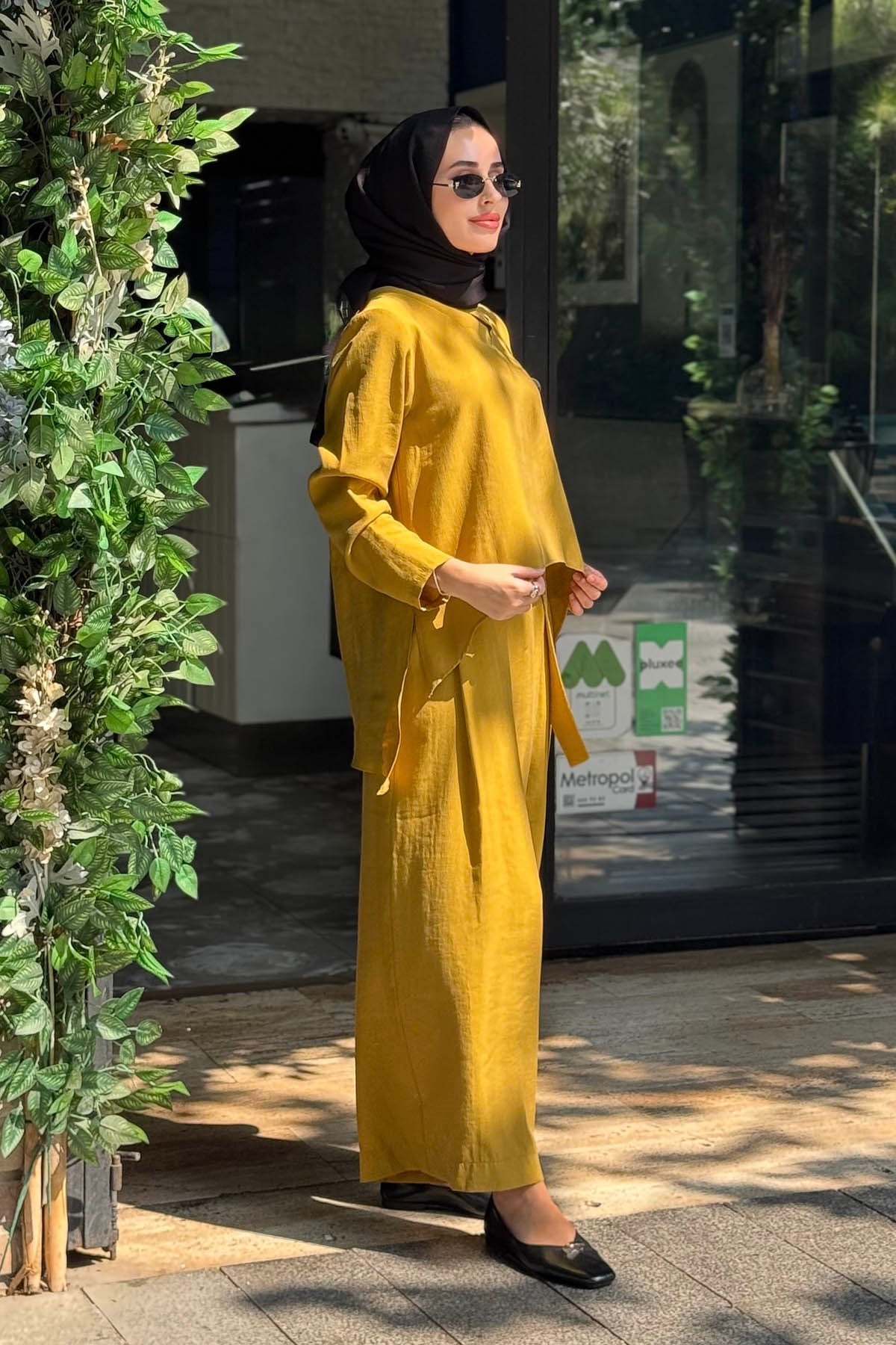alMARWAH Pantolonlu Takım 203065 Hardal