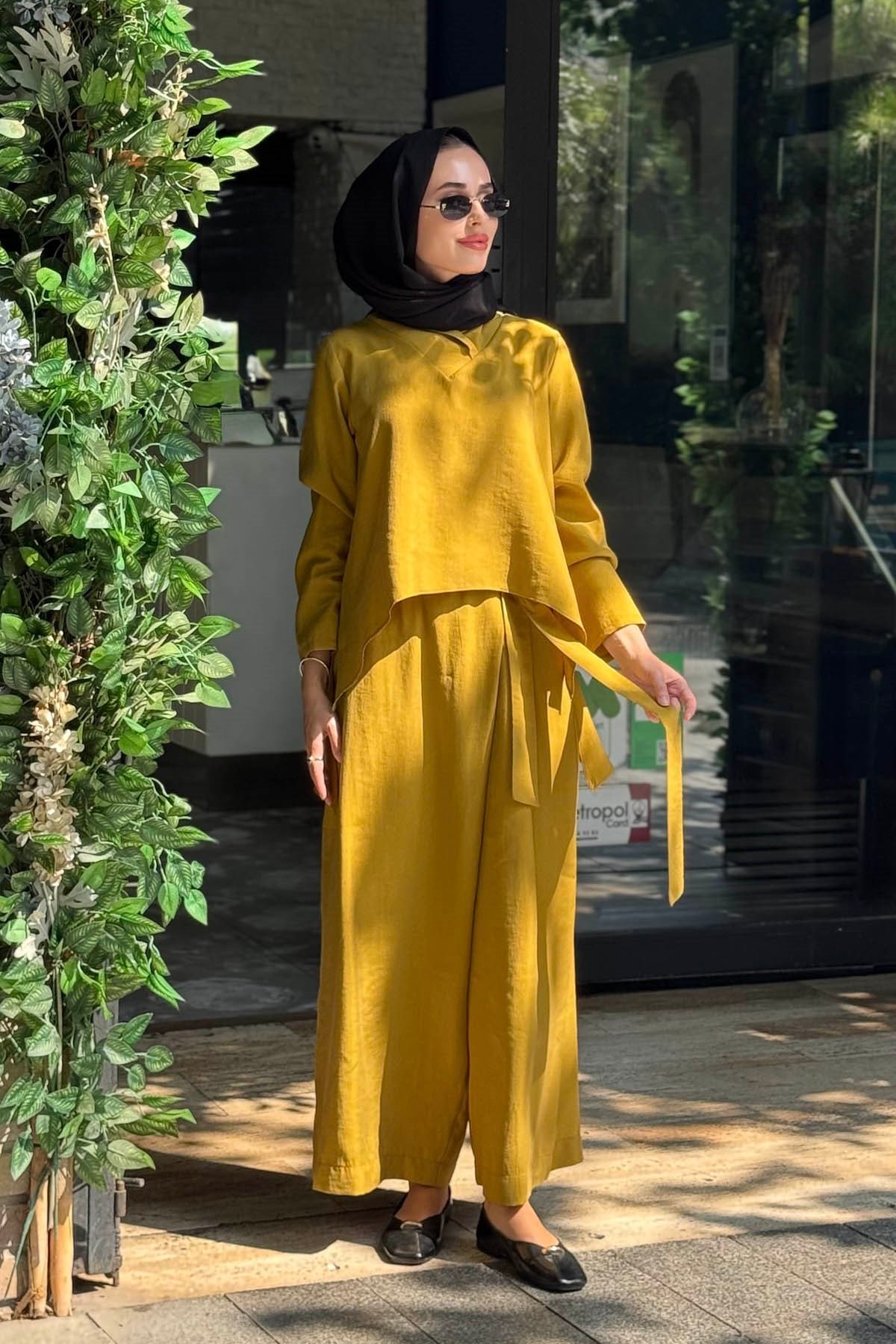 alMARWAH Pantolonlu Takım 203065 Hardal