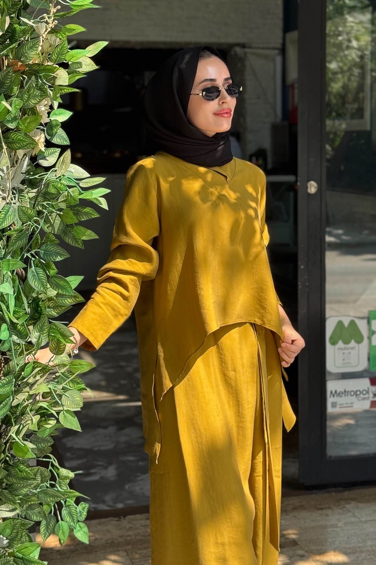 alMARWAH Pantolonlu Takım 203065 Hardal