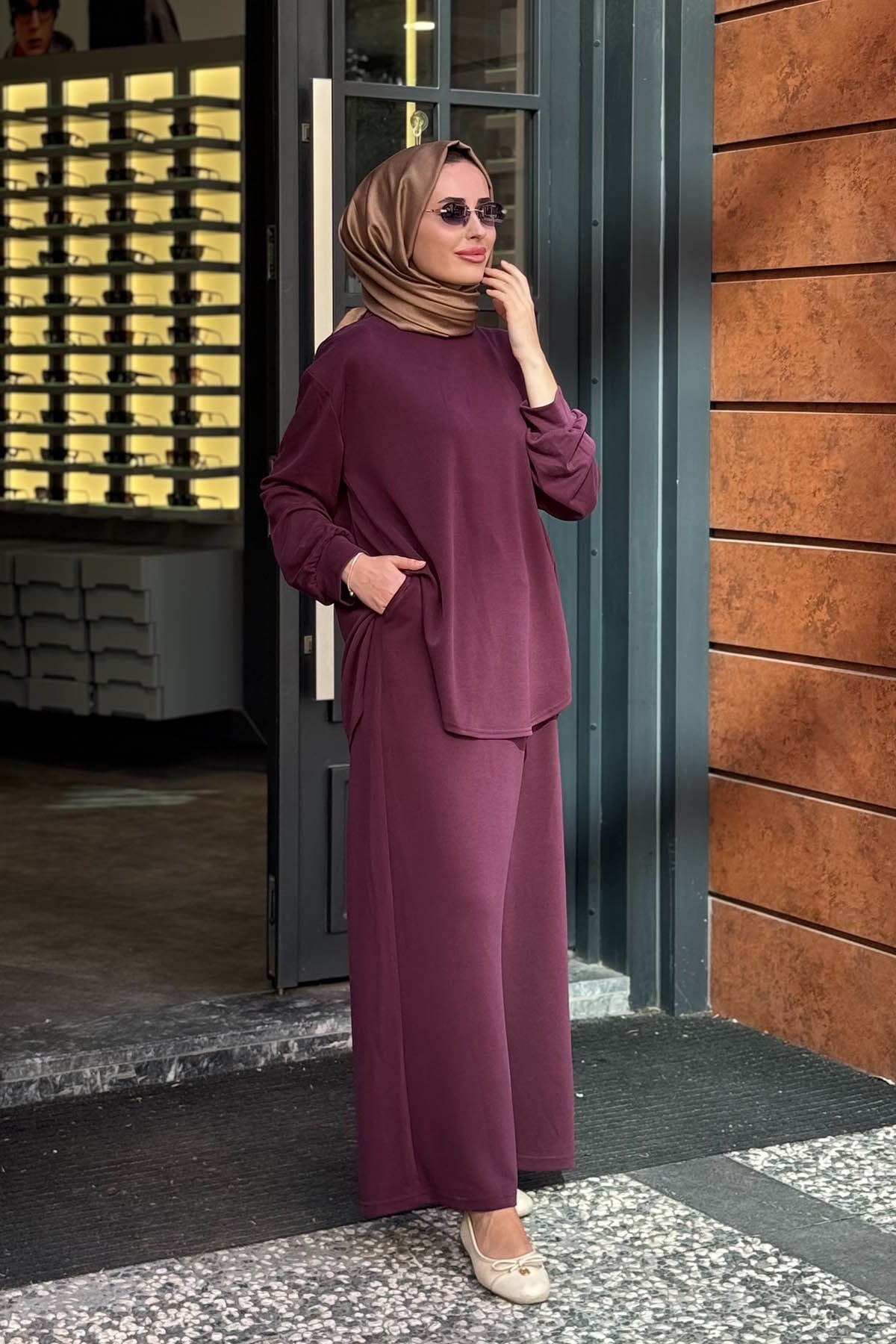 alMARWAH Takım 203049-1 Mürdüm