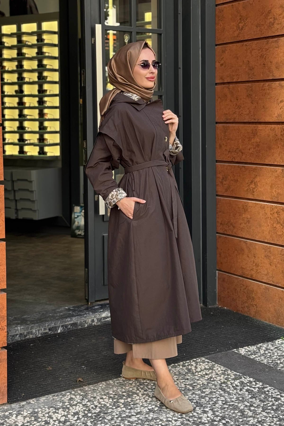 beiaz Lora Trençkot SK27-1002 Acı Kahve