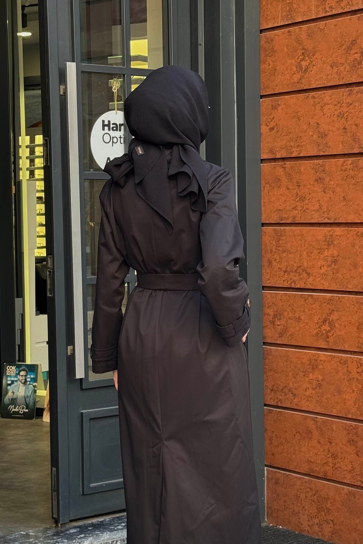 beiaz Mora Trench SK27-1003 Siyah