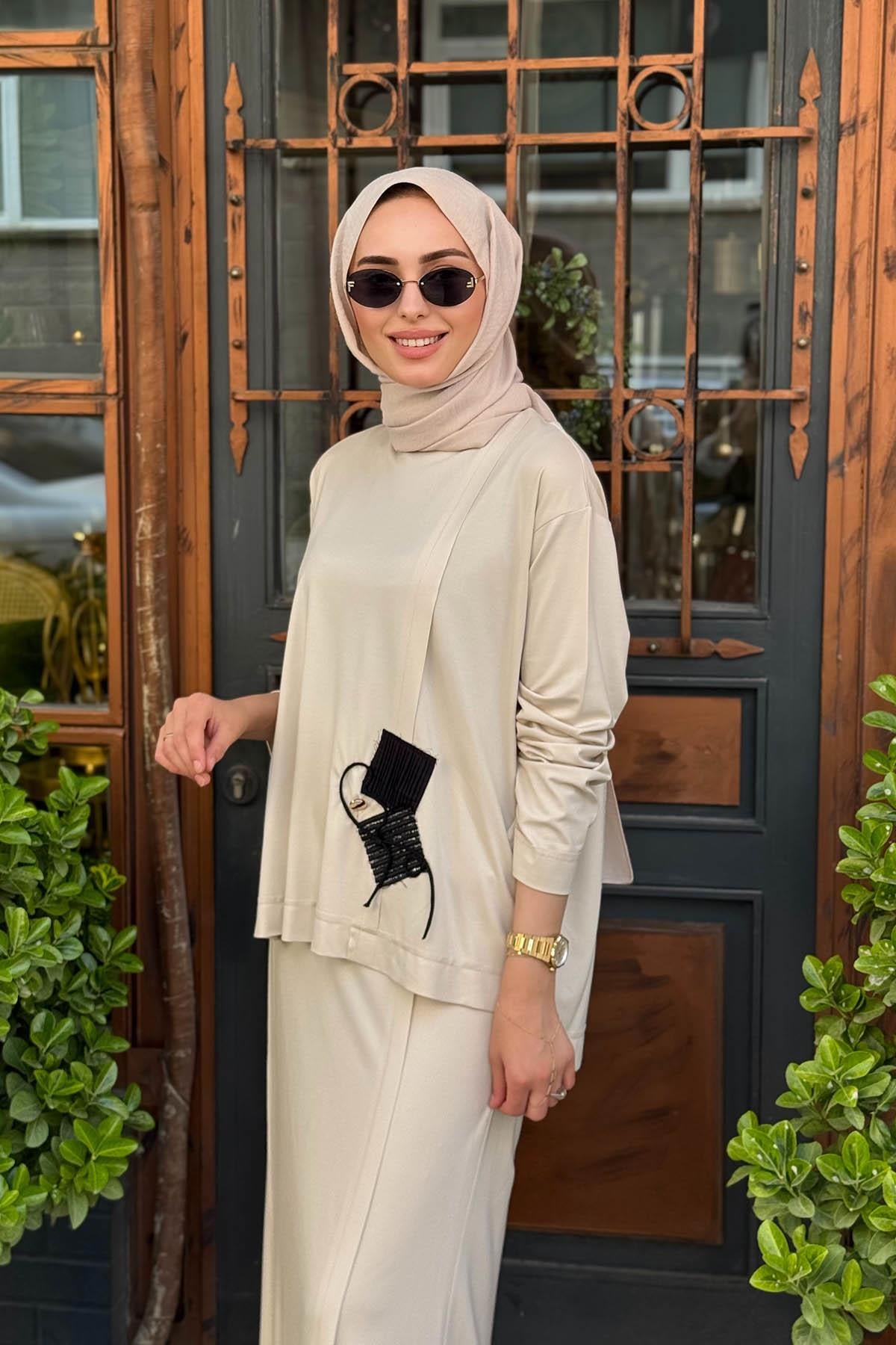 ceremony Etekli Takım S-5984 Bej