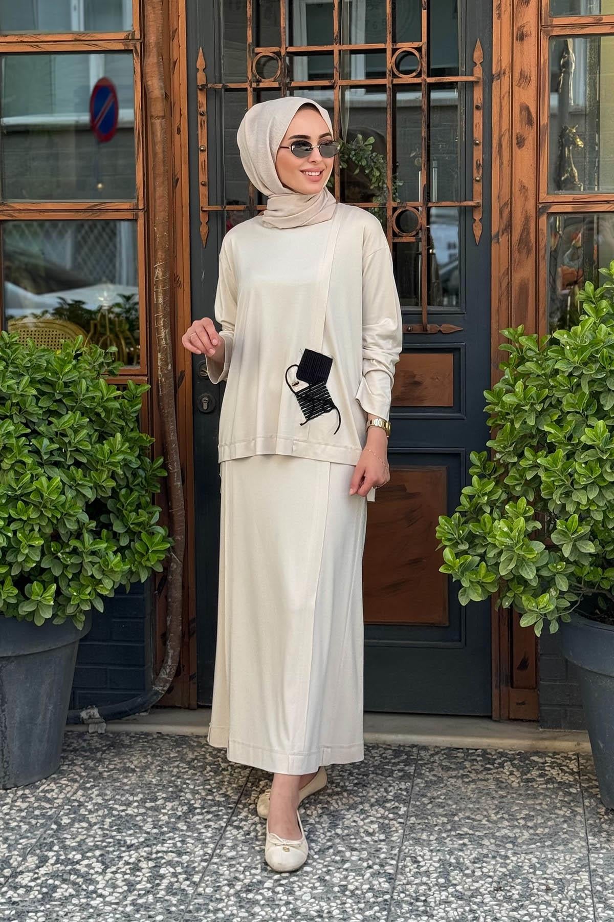 ceremony Etekli Takım S-5984 Bej
