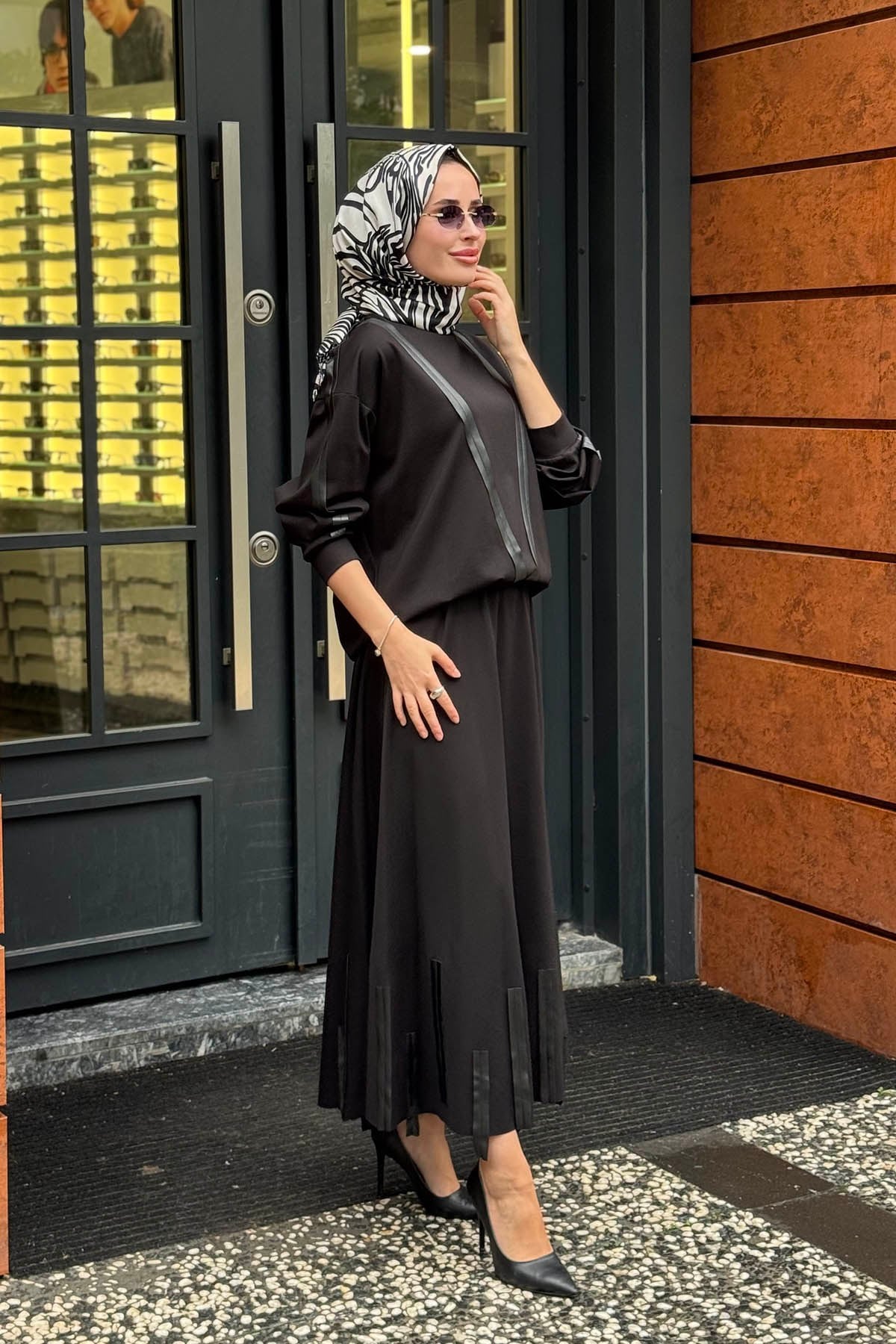 CEREMONY Luna Etekli Takım 26K904 Siyah