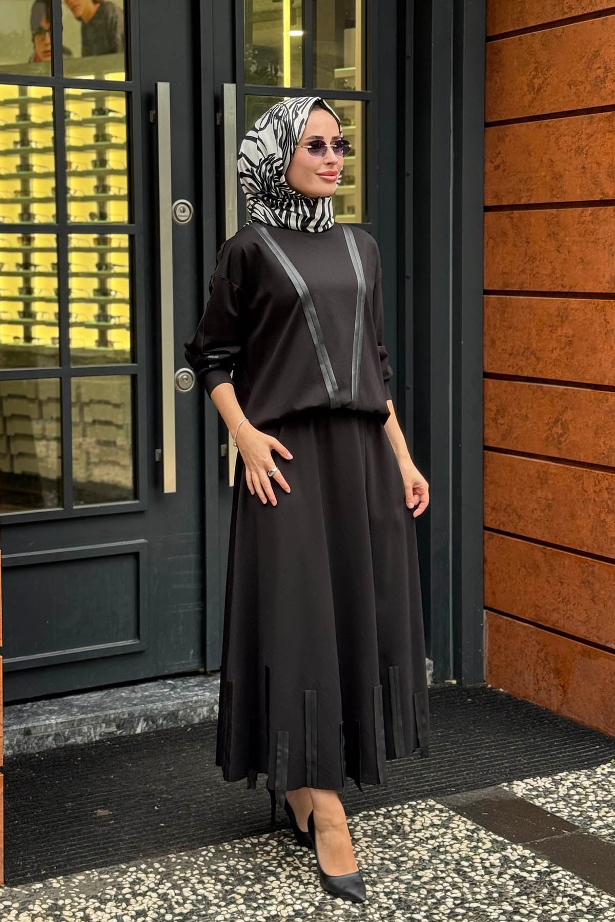 CEREMONY Luna Etekli Takım 26K904 Siyah