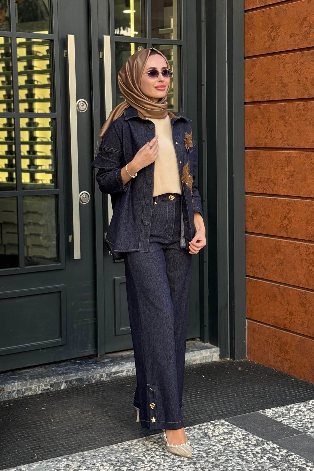 CEREMONY Örme Denim Gömlek 26K111 Lacivert