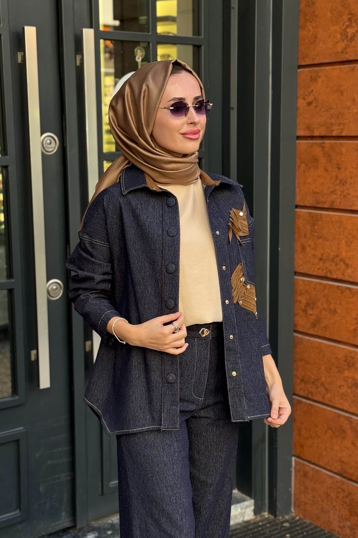 CEREMONY Örme Denim Gömlek 26K111 Lacivert