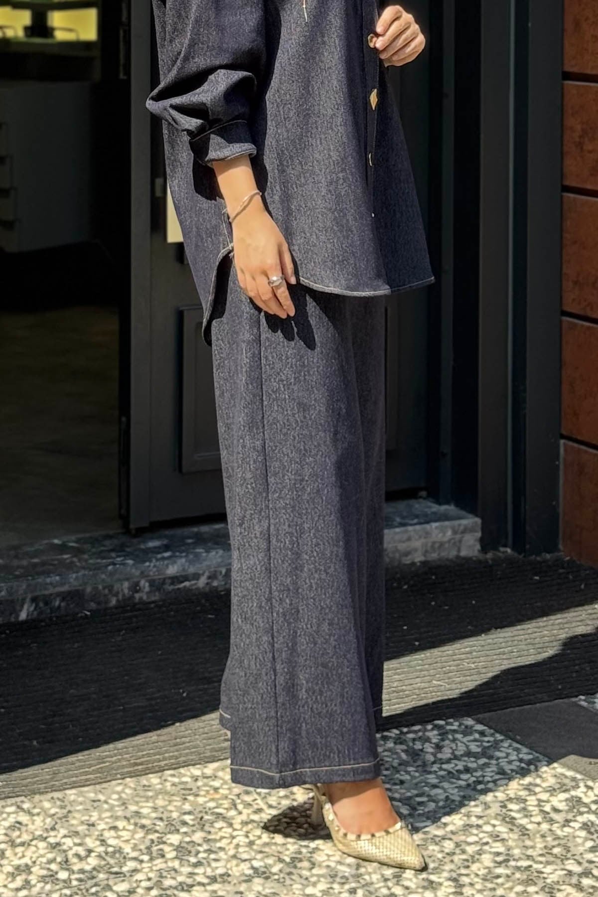 CEREMONY Palozzo Denim Pantolon 26K318 Lacivert