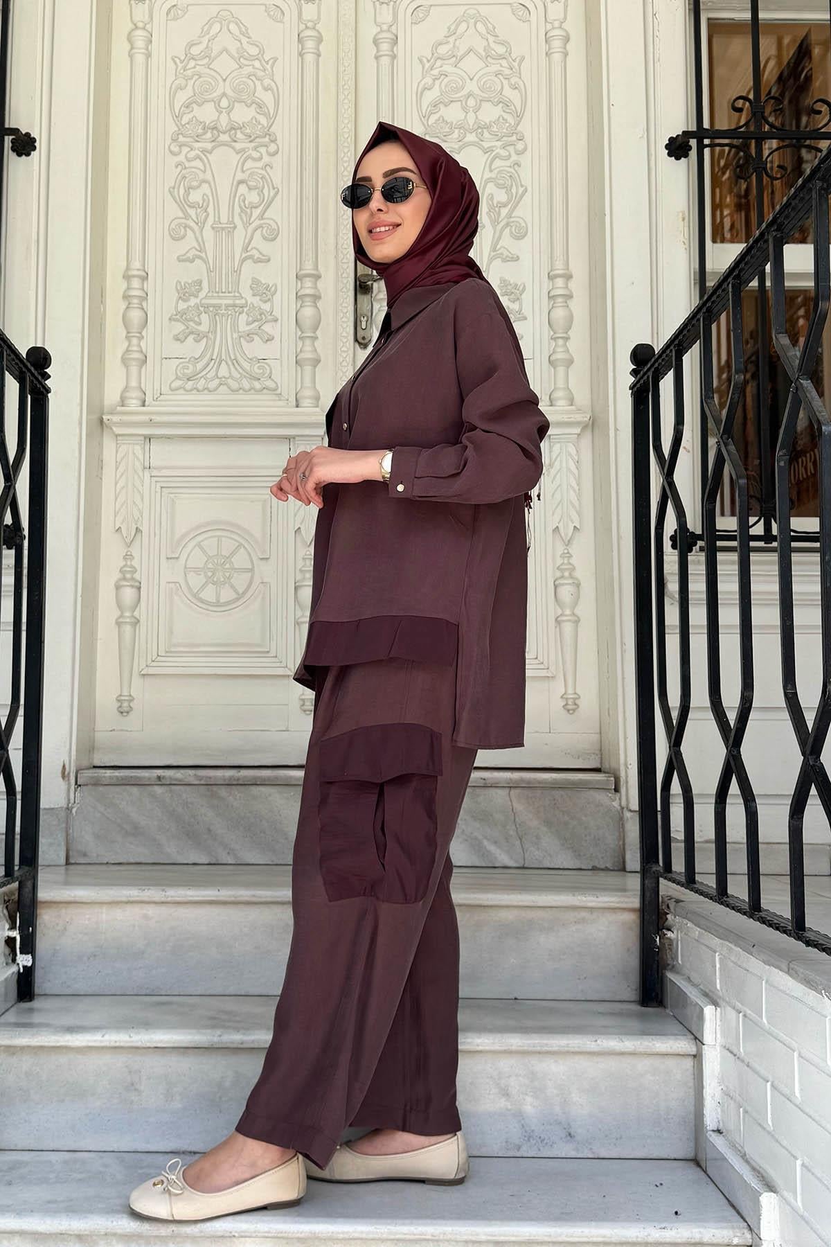 ceremony Pantolonlu Takım S-5138A Kızıl kahve
