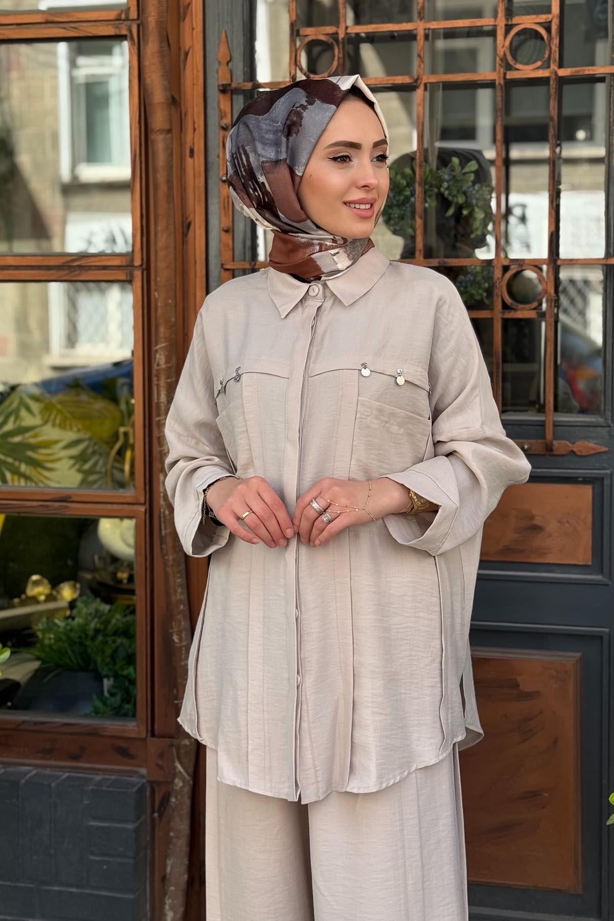 ceremony Pantolonlu Takım S-5905 Kum Beji