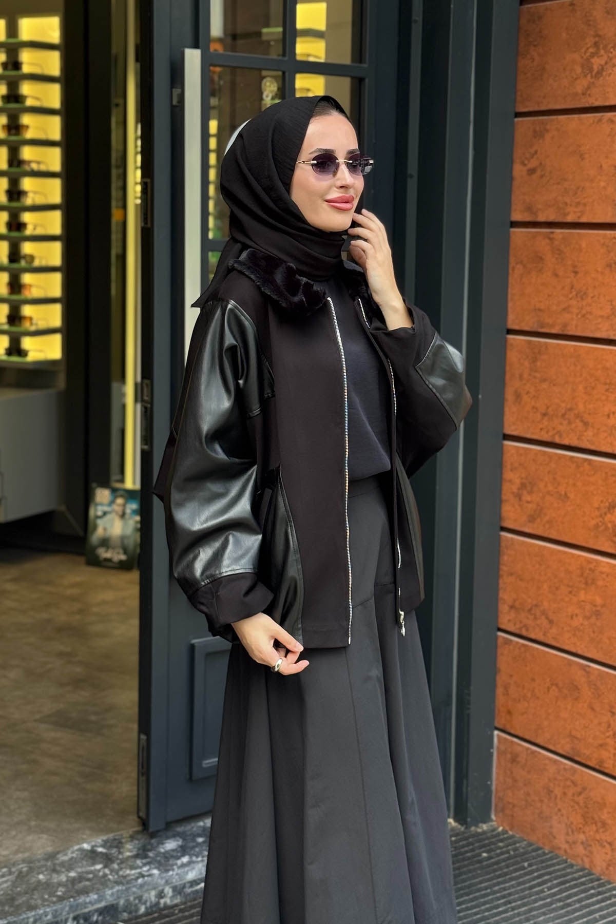 CEREMONY Yakası Kürk Detaylı Nero Ceket 26K819 Siyah