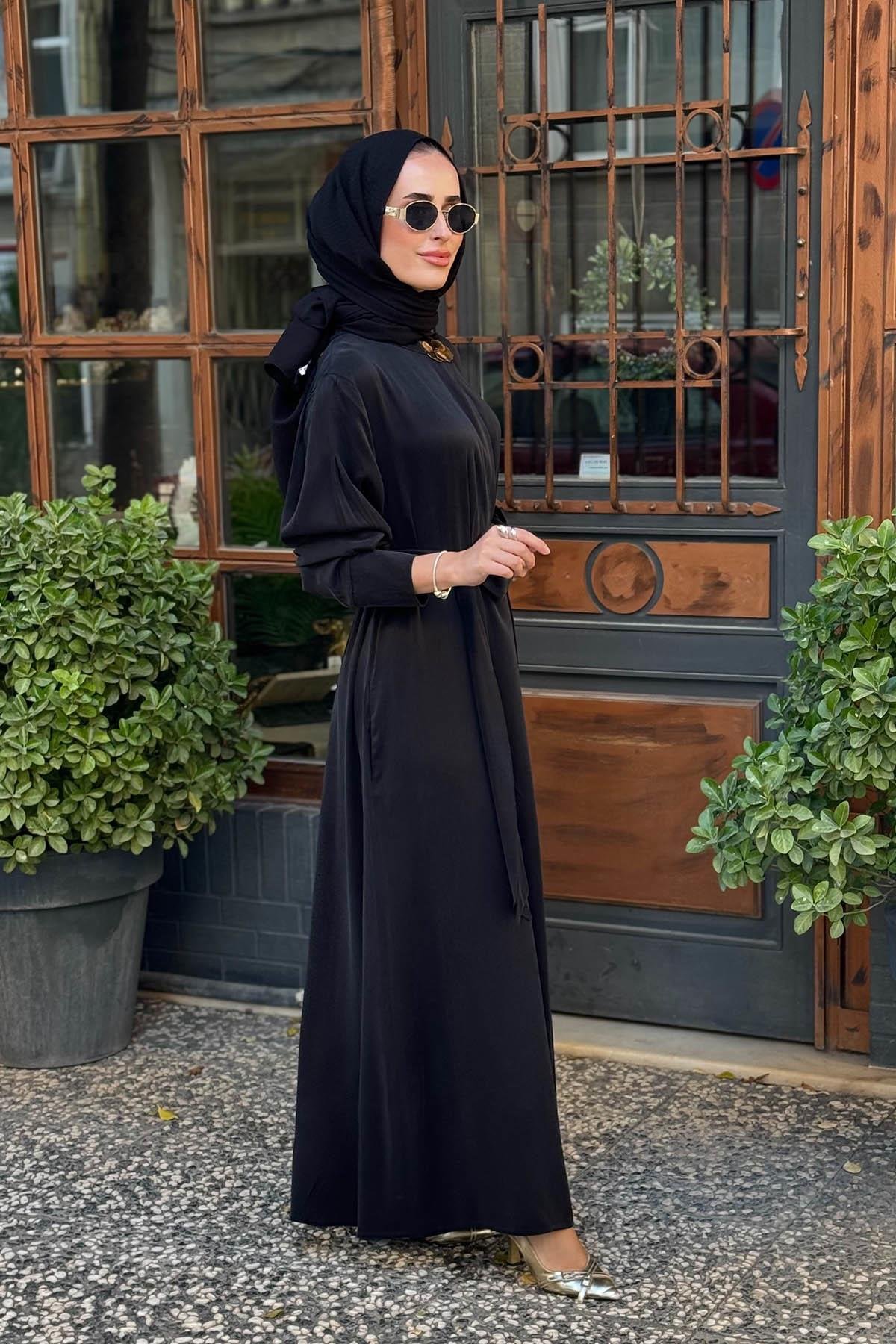 CLANDE Elbise 2502-5011 Siyah