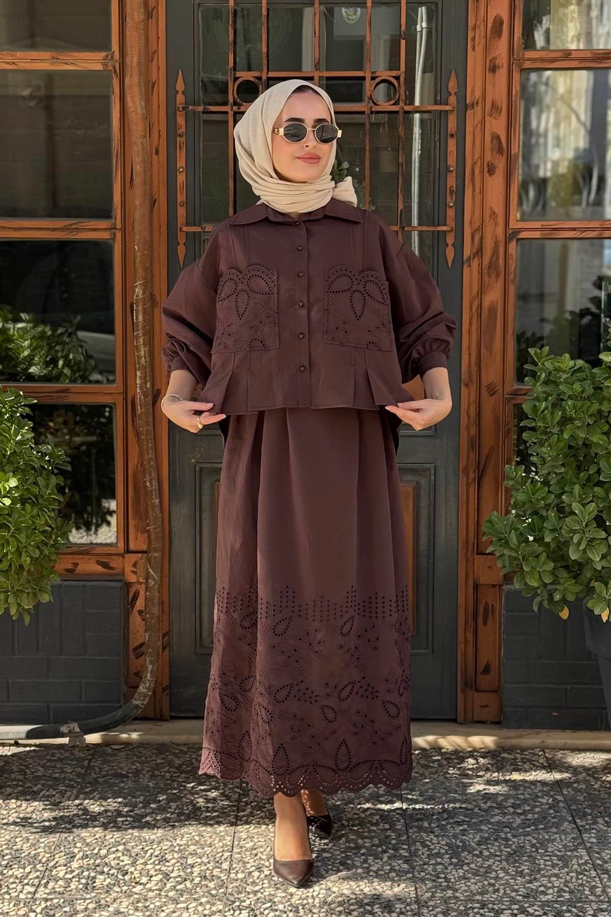 CLANDE Etekli Takım 2502-3021 Kahve