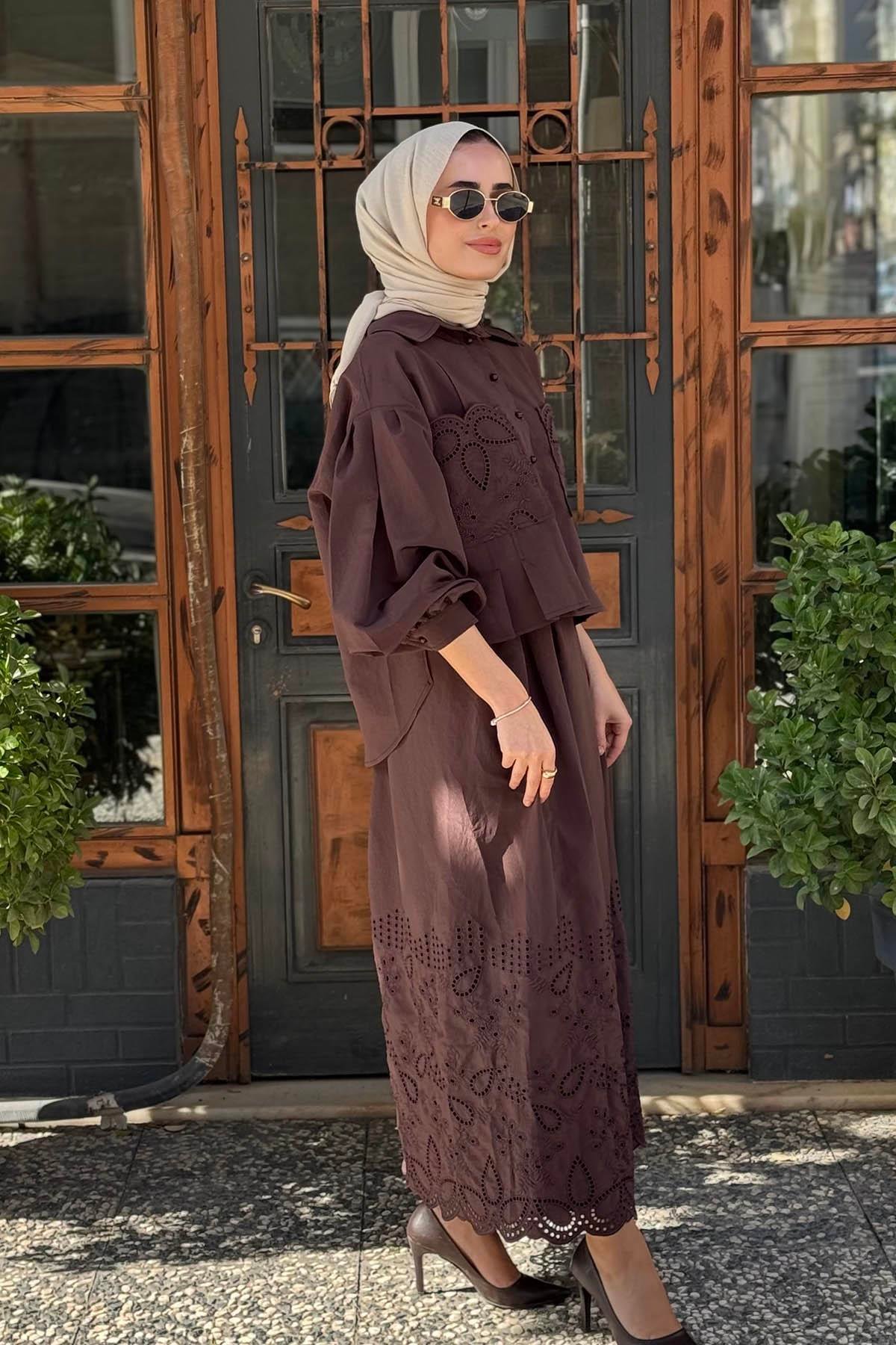 CLANDE Etekli Takım 2502-3021 Kahve