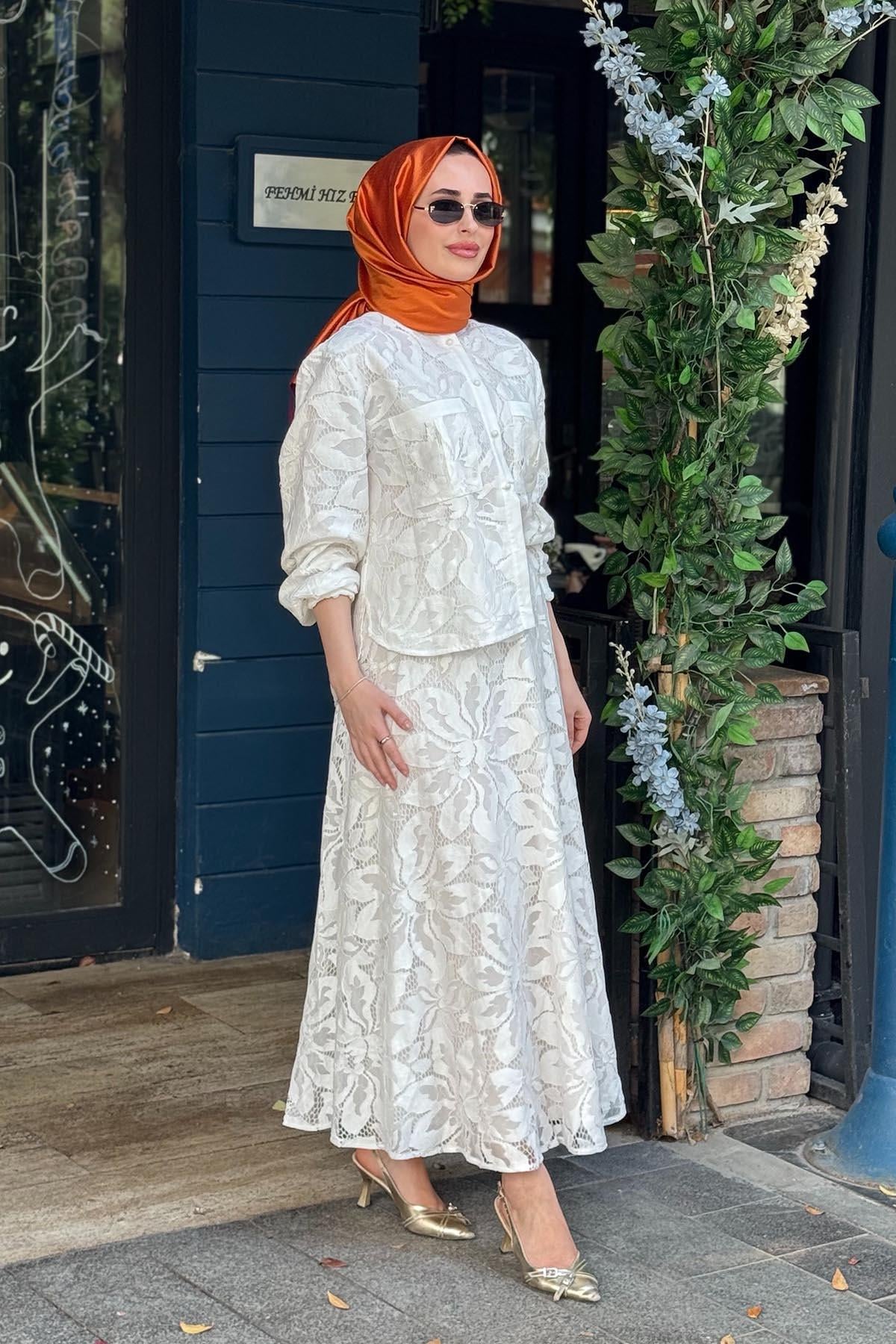 CLANDE Etekli Takım 2601-3042T Ekru