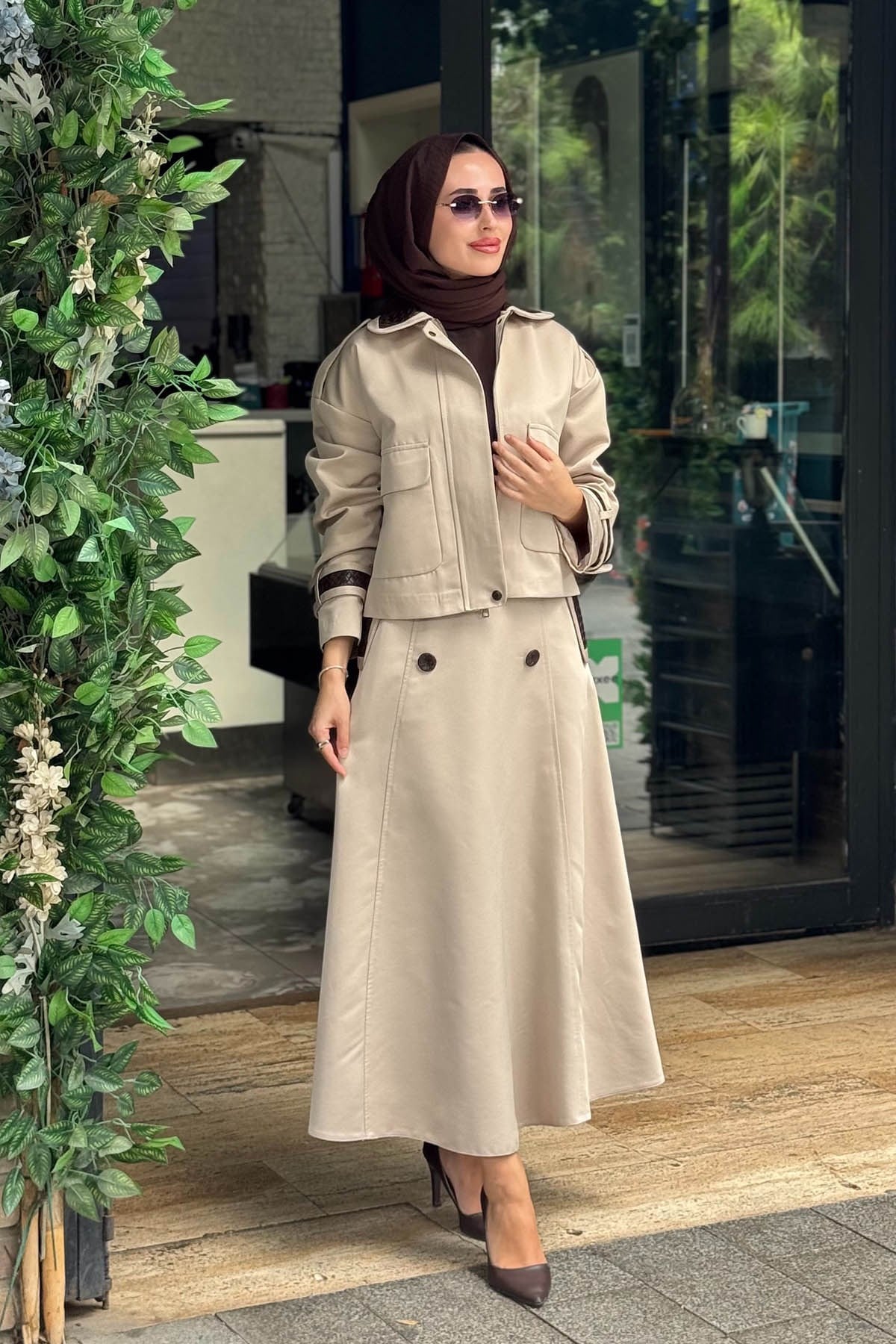 CLANDE Etekli Takım 2602-4021T Bej