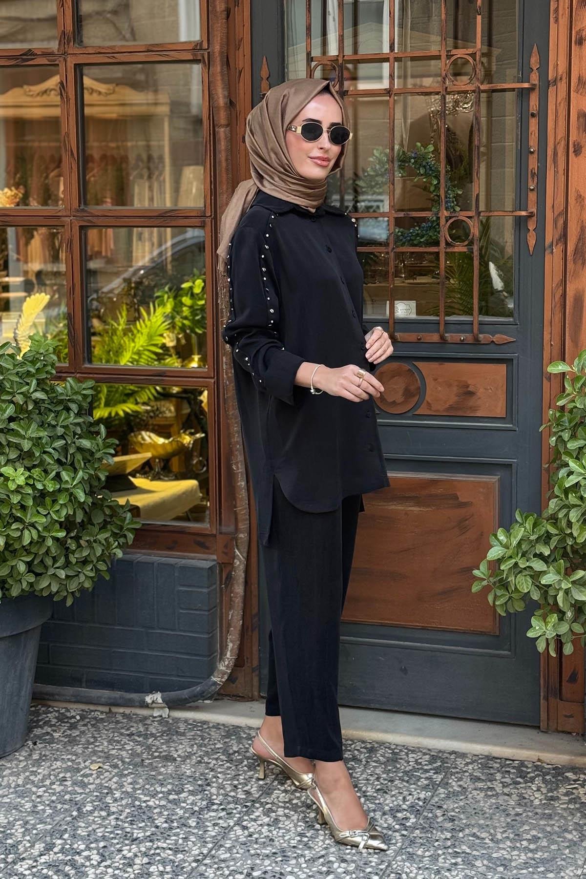 CLANDE Pantolonlu Takım 2502-3013 Siyah
